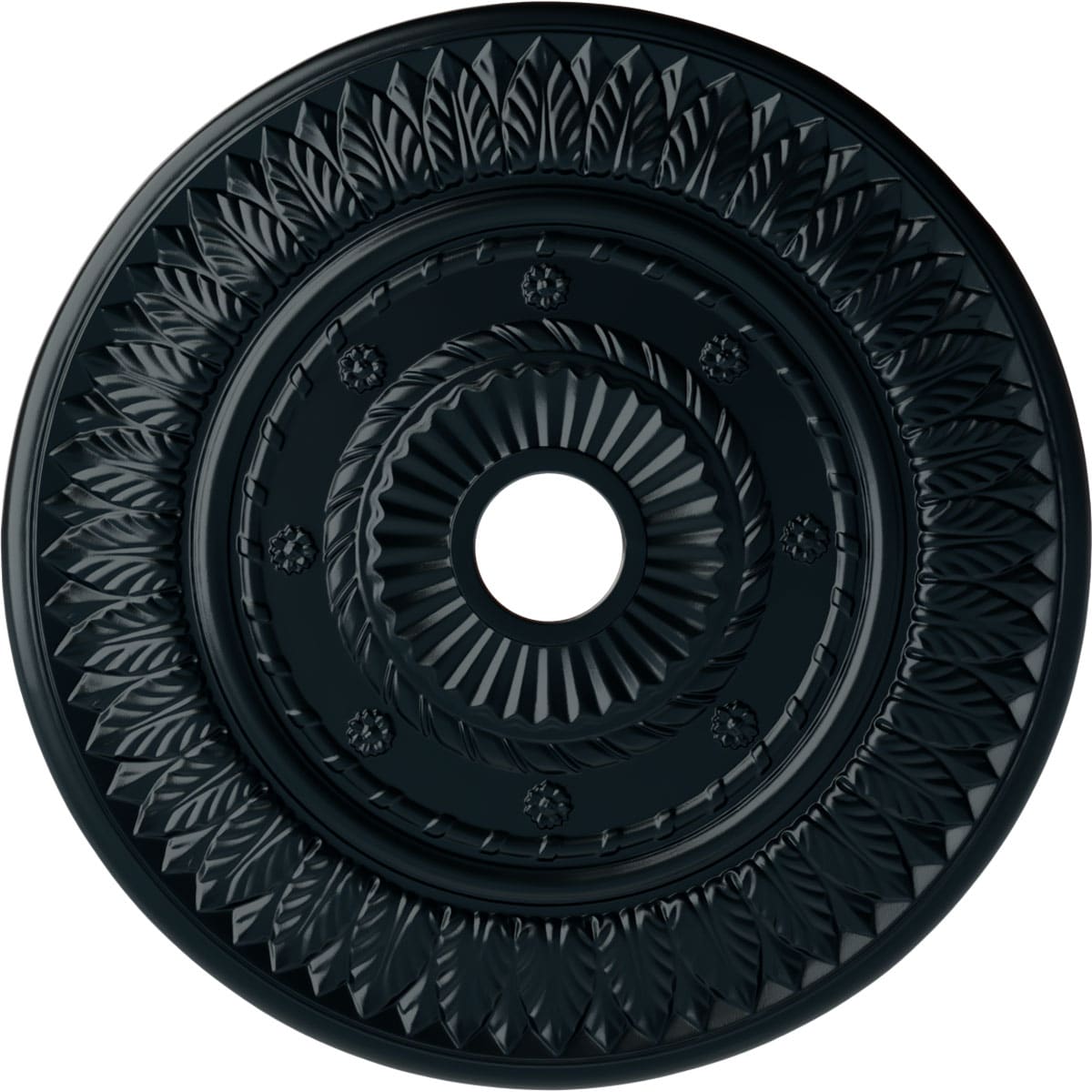 Ekena Millwork CM26LFNSF Leaf 26.75-in W x 26.75-in L Painted Night Shade Polyurethane Whole Ceiling Medallion