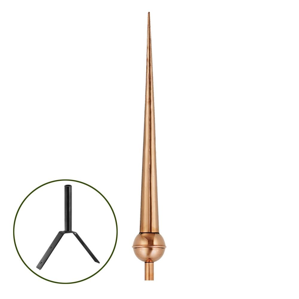 Good Directions 707 Polished Copper Roof-mount Rooftop Finial Weathervane