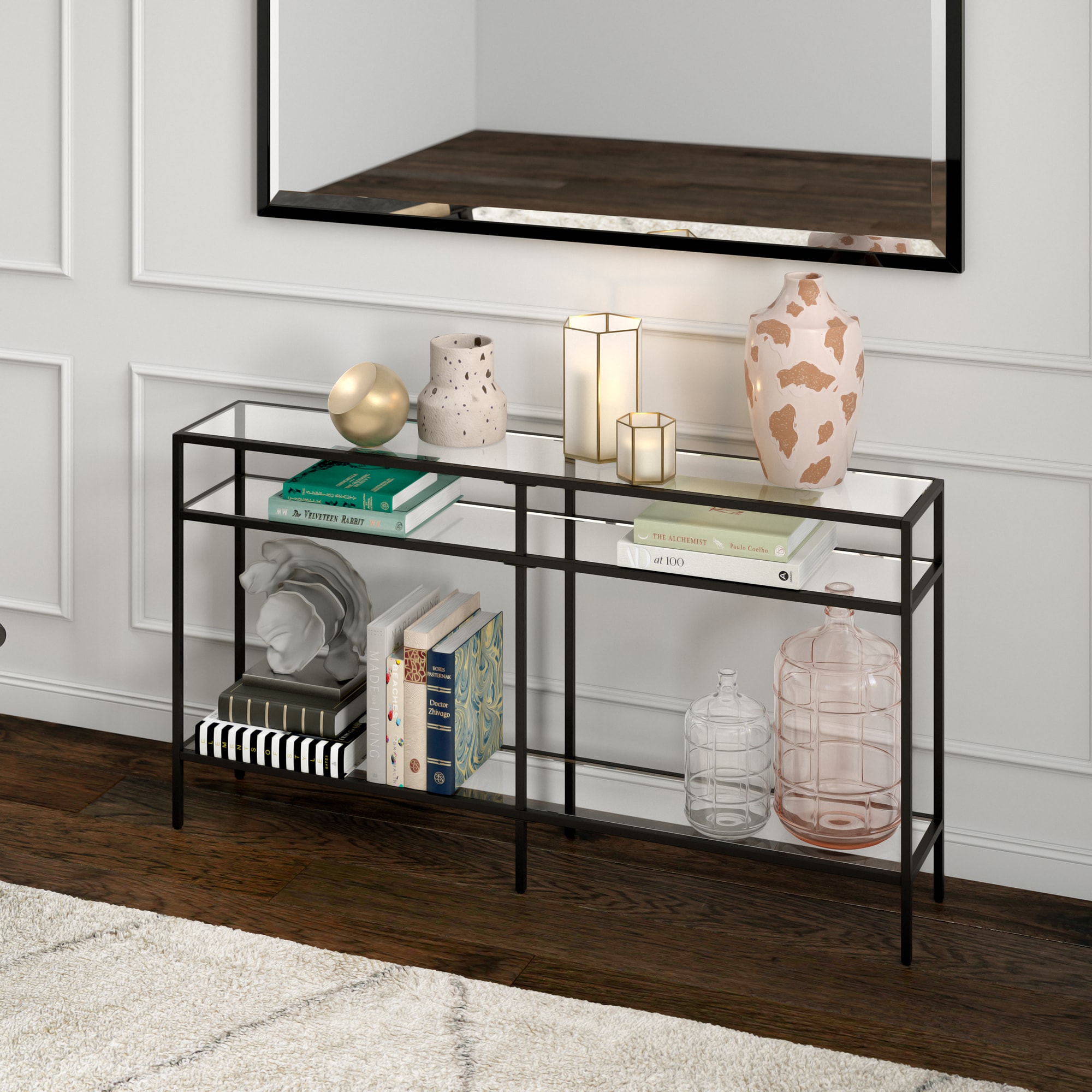 Hailey Home AT0255 Sivil Midcentury Blackened bronze Console table