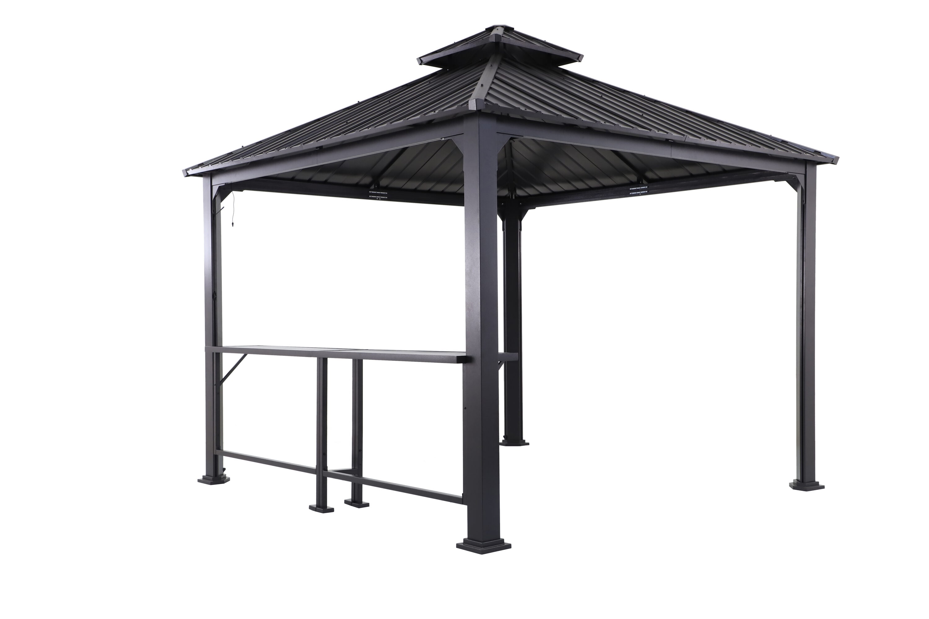allen + roth GFS60031S 56-in x 39-in 1 pc Black Gazebo crossbar