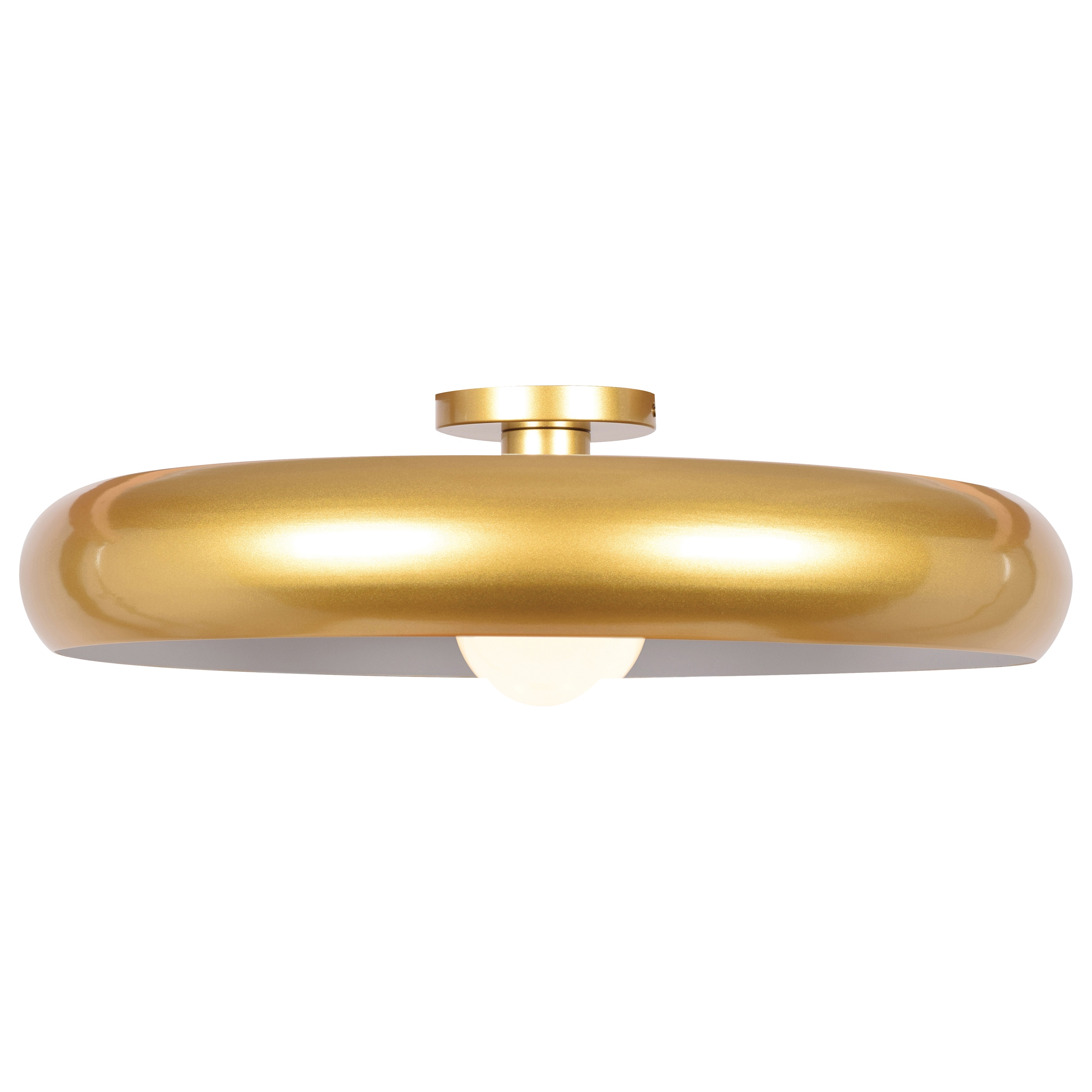 Access Lighting 23881LEDDLP-GLD/WHT Bistro 1 -Light Gloss Multiple colors/finishes Indoor/Outdoor Flush Mount Light