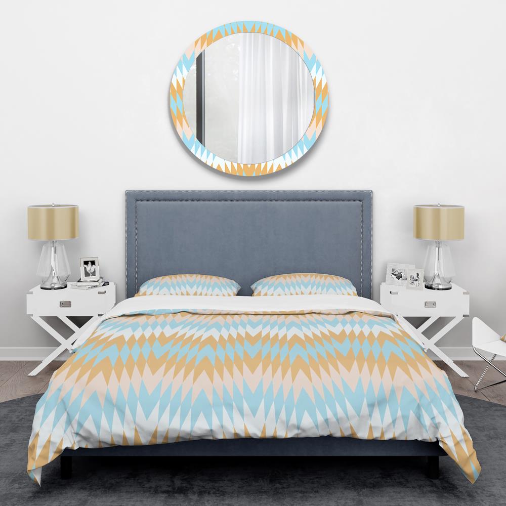 Designart BED24319-K 3 -Piece Blue King Duvet cover Set