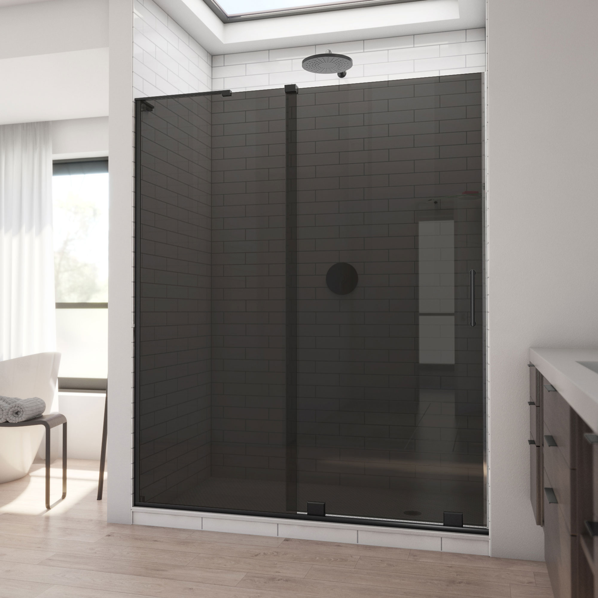 DreamLine SHDR1960723G-09 Mirage-X Matte Black 56-in to 60-in W x 72-in H Frameless Sliding Shower Door