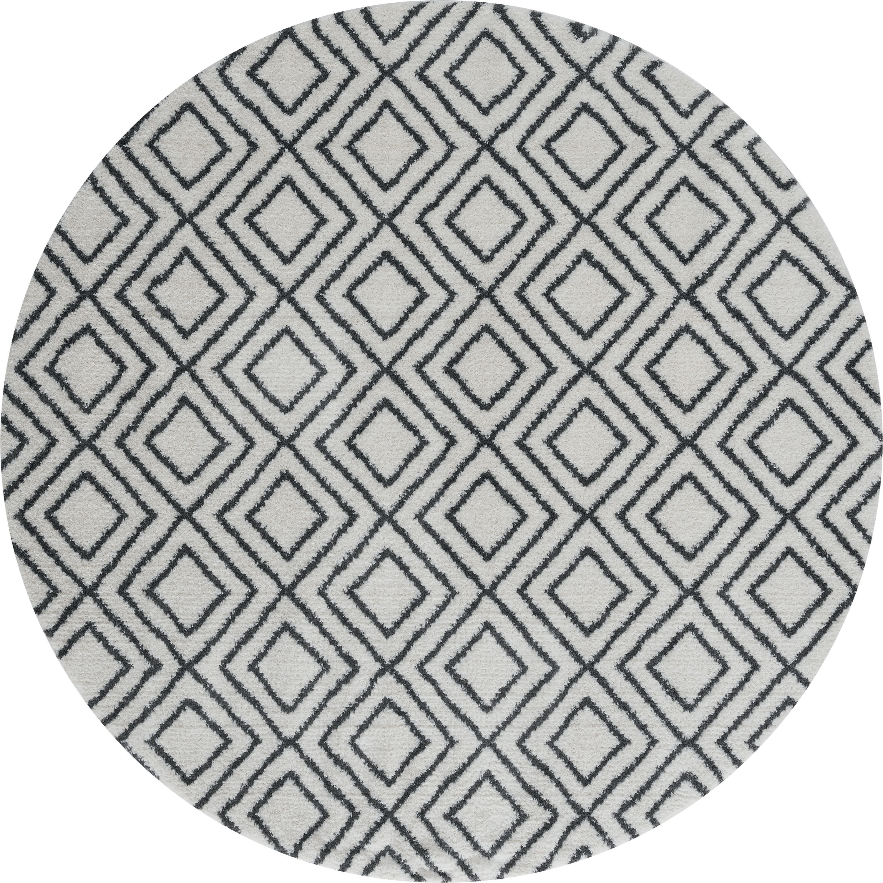 United Weavers Of America 1840 20099 88R Tranquility 8 x 8 (ft) Polyester White Round Indoor Geometric Area rug