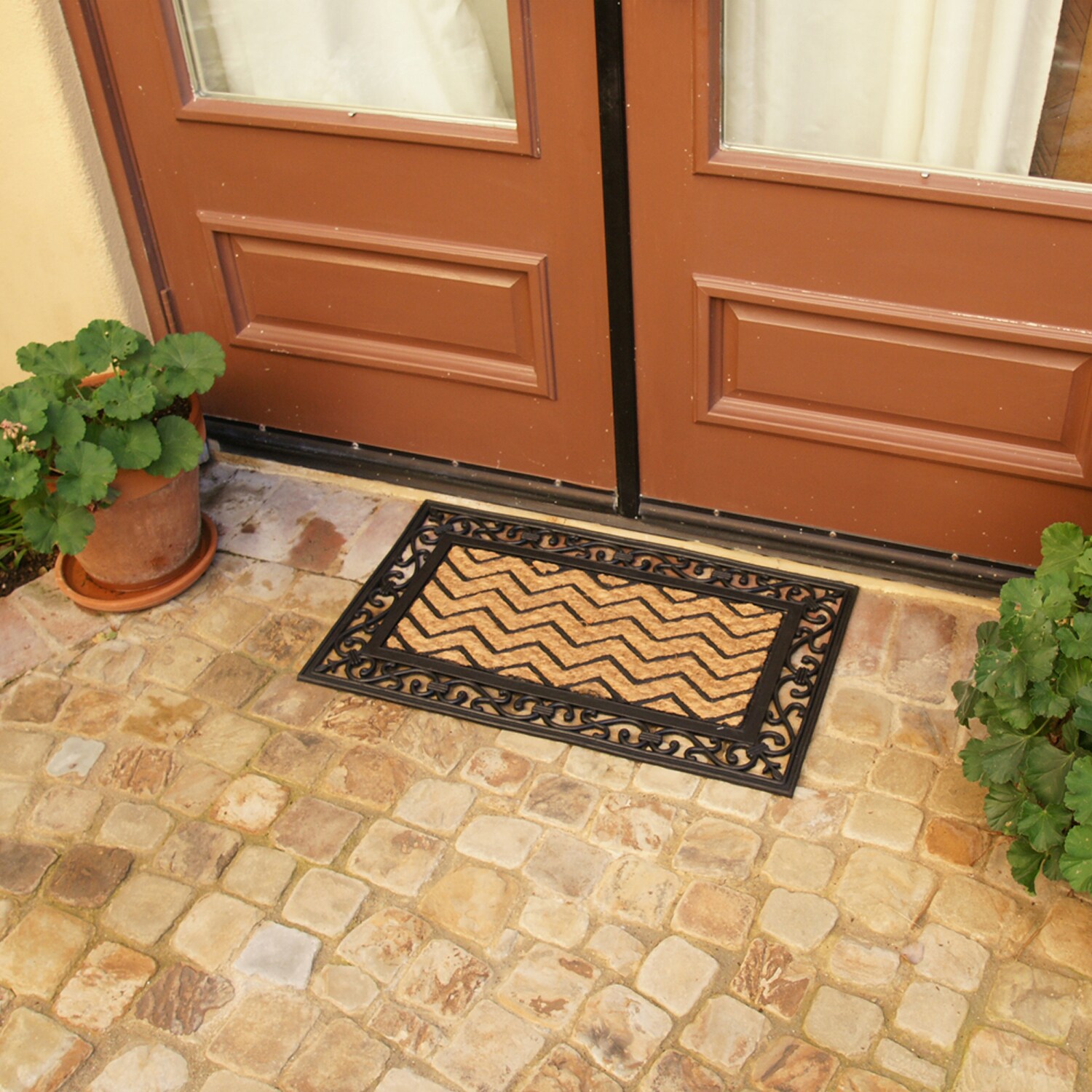 Rubber-Cal 2-ft x 3-ft Brown Rectangular Indoor or Outdoor Winter Door Mat  in the Mats department at