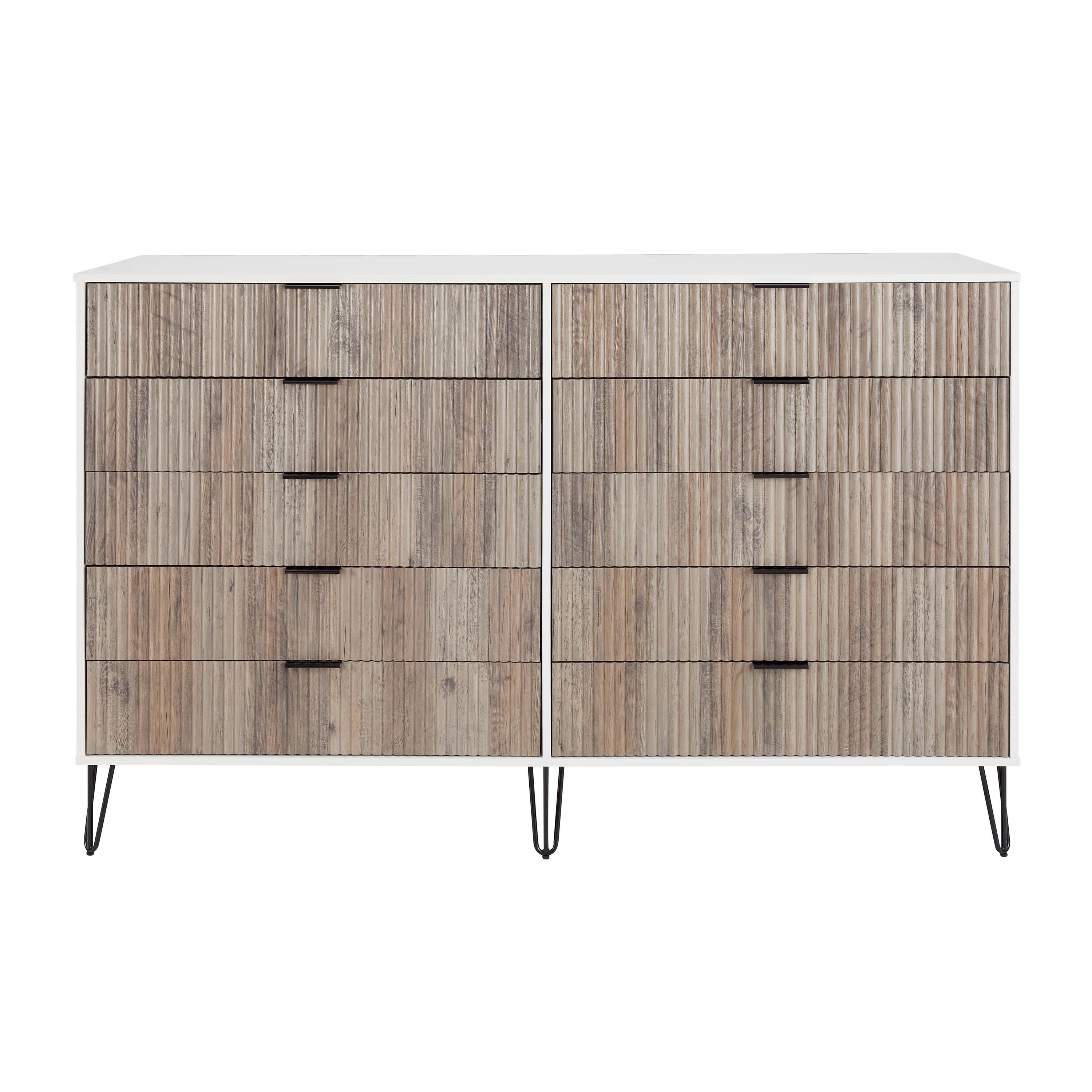 White and Grey Double Dresser with Soft Close Drawers