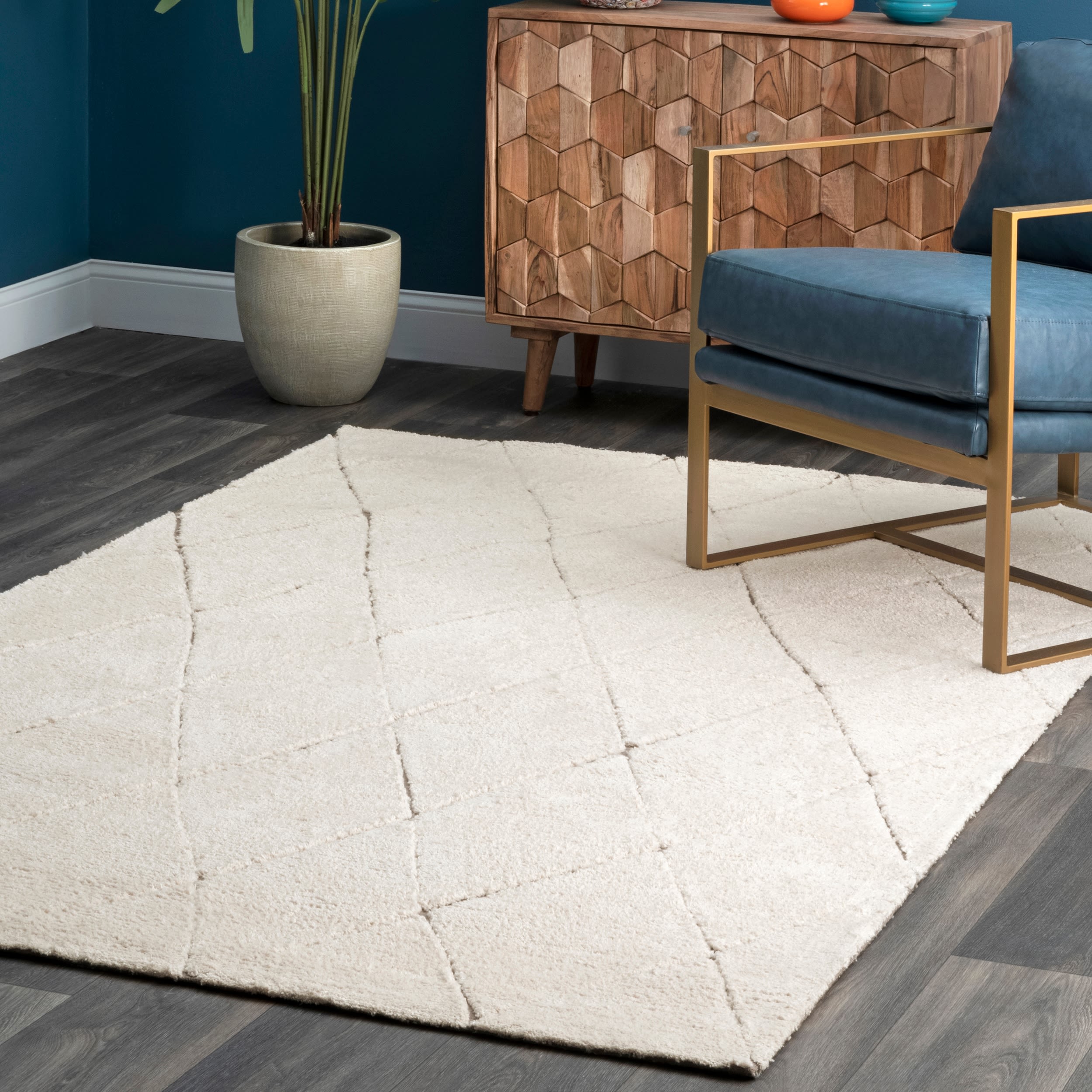 nuLOOM HMLZ01A-76096 8 X 10 (ft) Beige Indoor Geometric Mid-century Modern Area Rug
