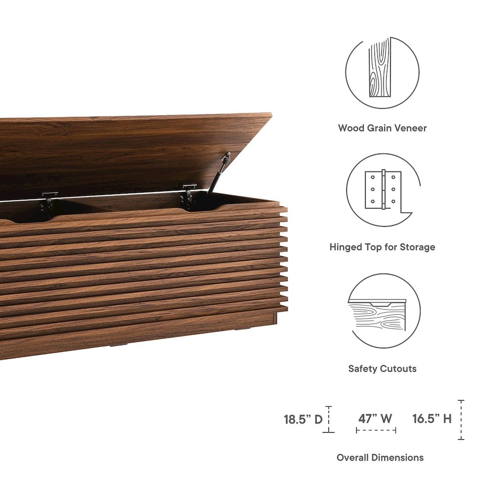 Modway EEI-6057-WAL bench - View #2