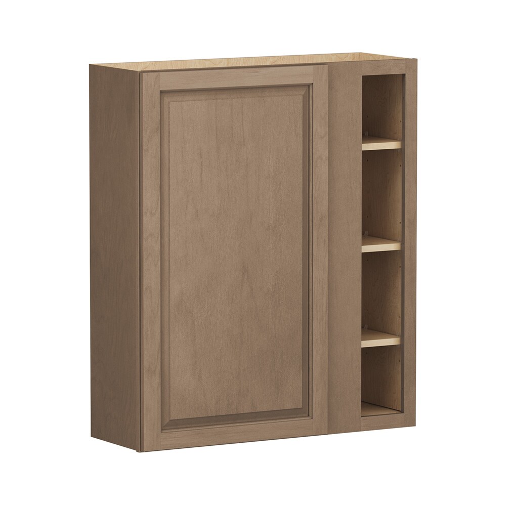 Shenandoah Stemson 33-in W x 42-in H x 12-in D Almond Stained Blind Wall Fully Assembled Cabinet Raised Panel Raised panel