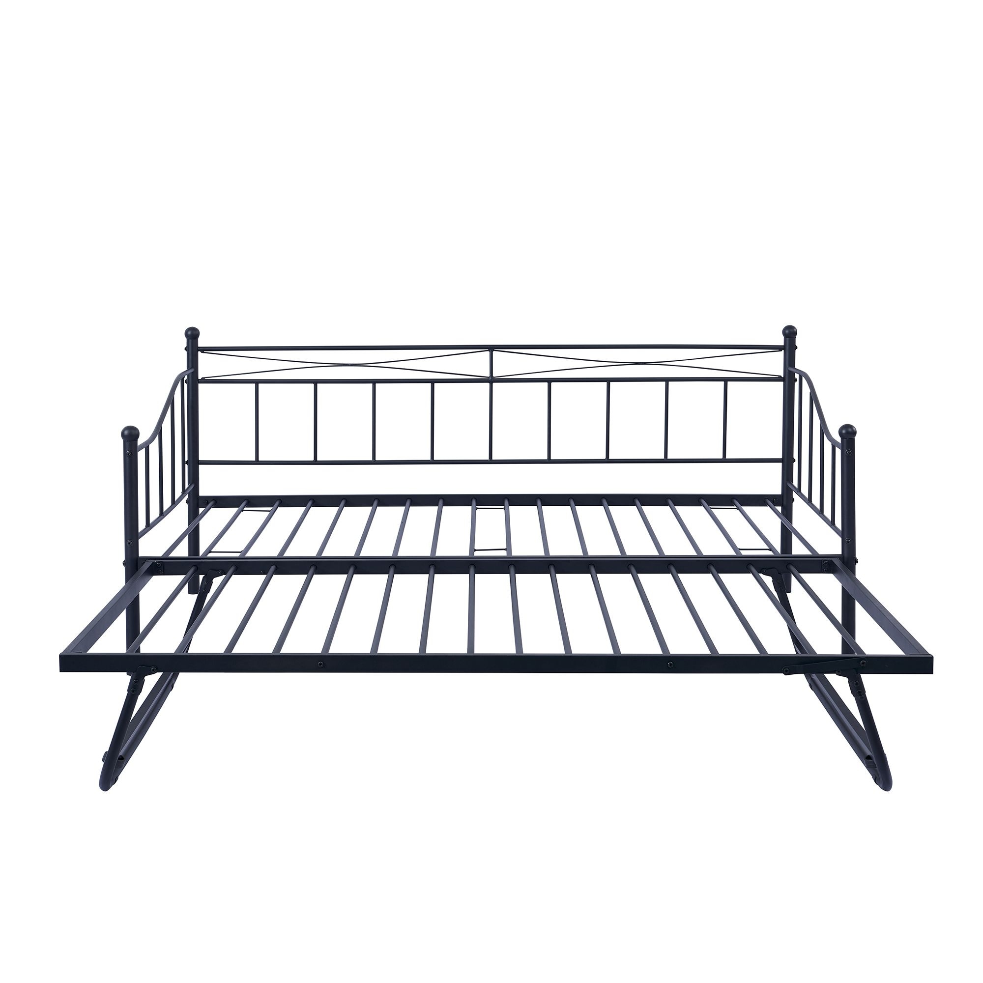 Yiekholo Contemporary Black Metal Daybed With Pull Down Bed Twin At ...