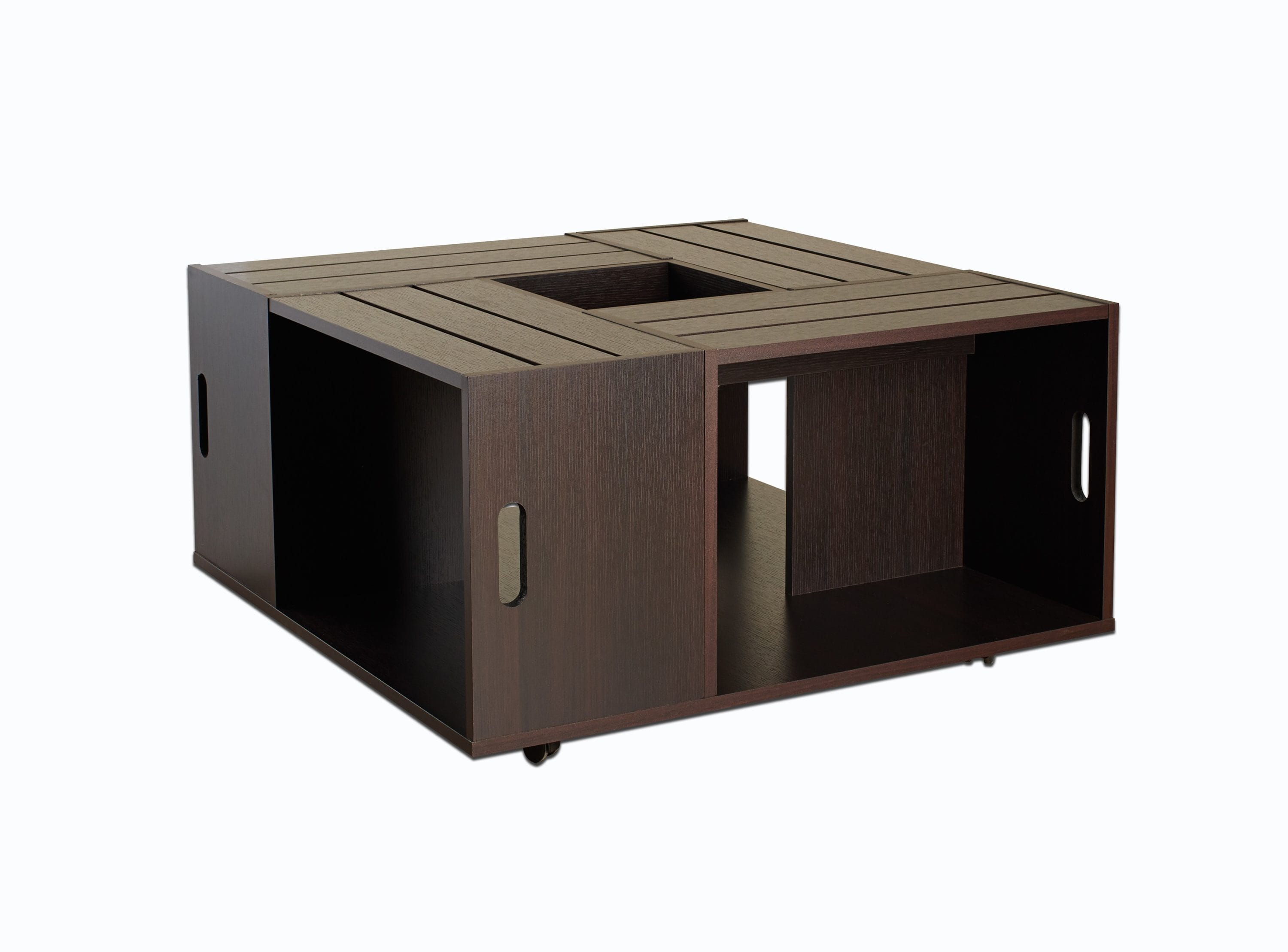 Primme Espresso Modern Coffee Table with Storage in Brown | - Furniture of America YNJ-142-5