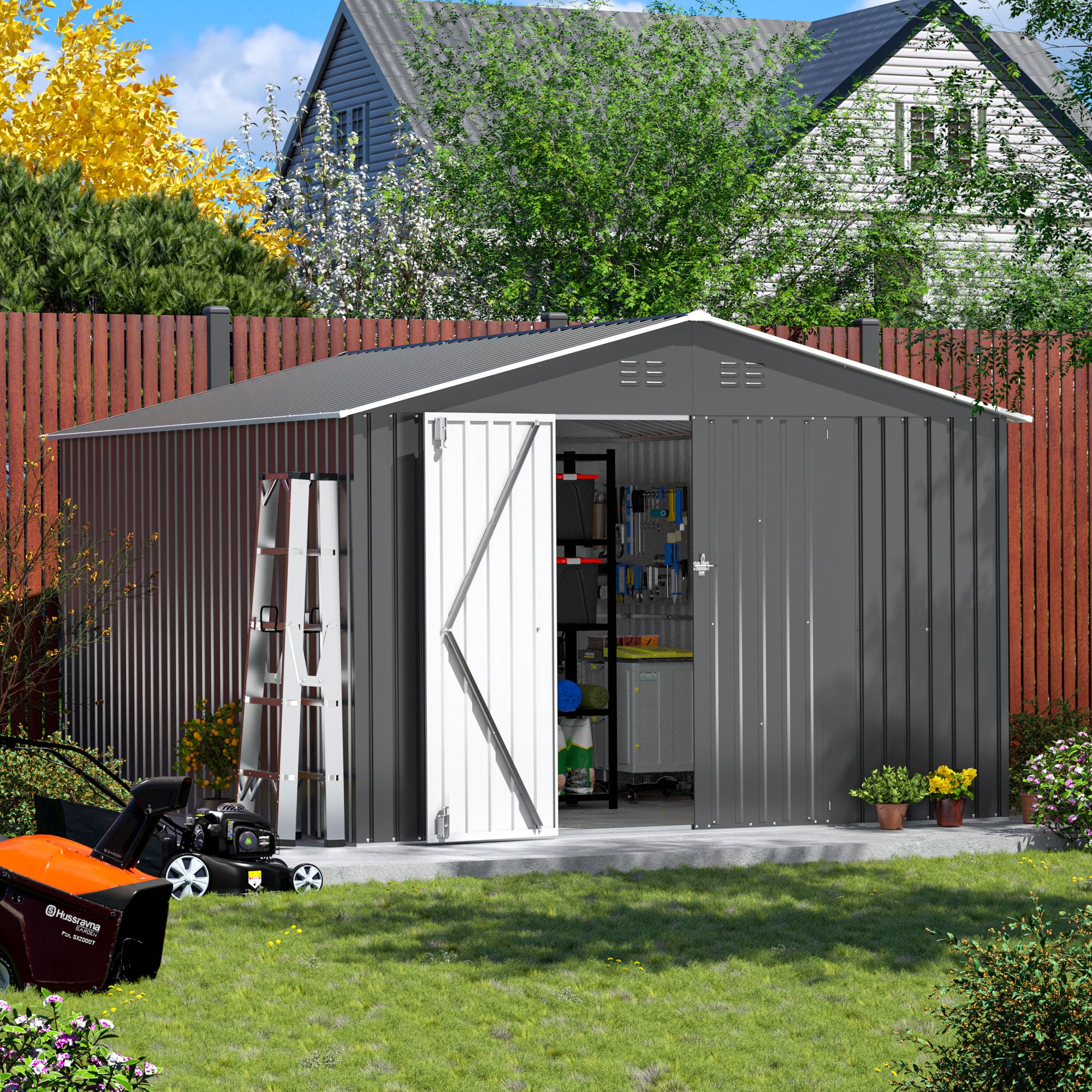 Mondawe MD-HG61R1384 Metal-Storage-Buildings-Sheds - View #2
