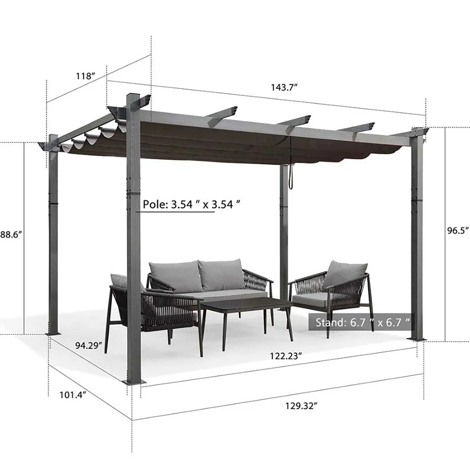 PURPLE LEAF LS06WPG1012-GY Pergolas-2 - View #5