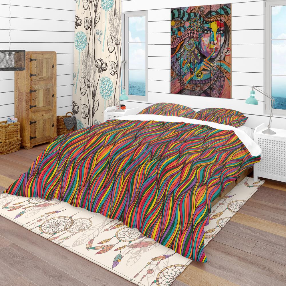 Designart BED18638-T 3 -Piece Yellow and Gold Twin Duvet cover Set
