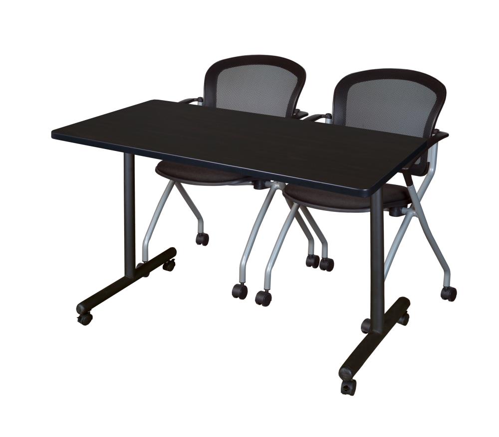 Regency MKTRCC4824MW23BK Training Brown 4-Person Training Table (48-in W x 29-in H)