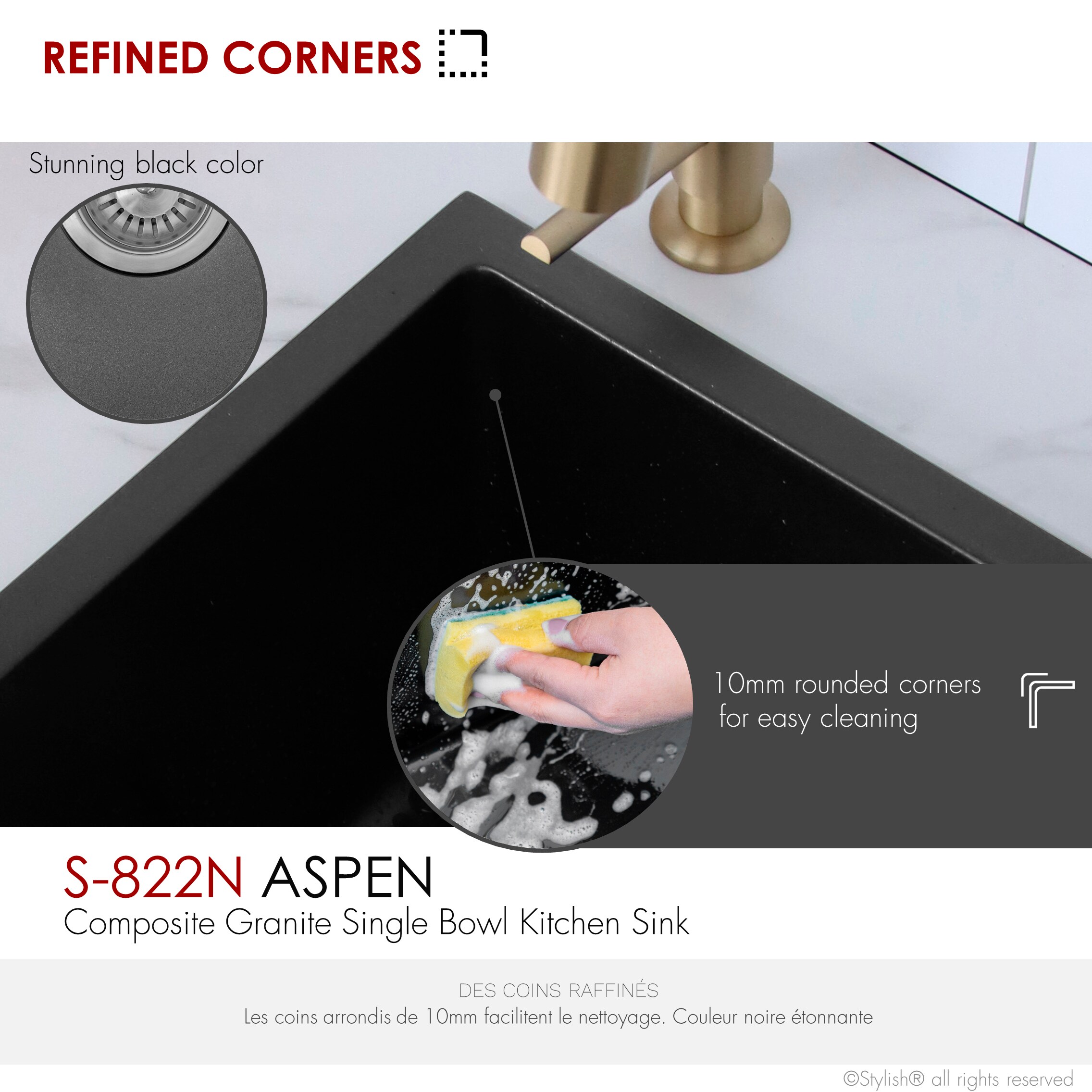 Stylish S-822N1 Kitchen-Sinks - View #6