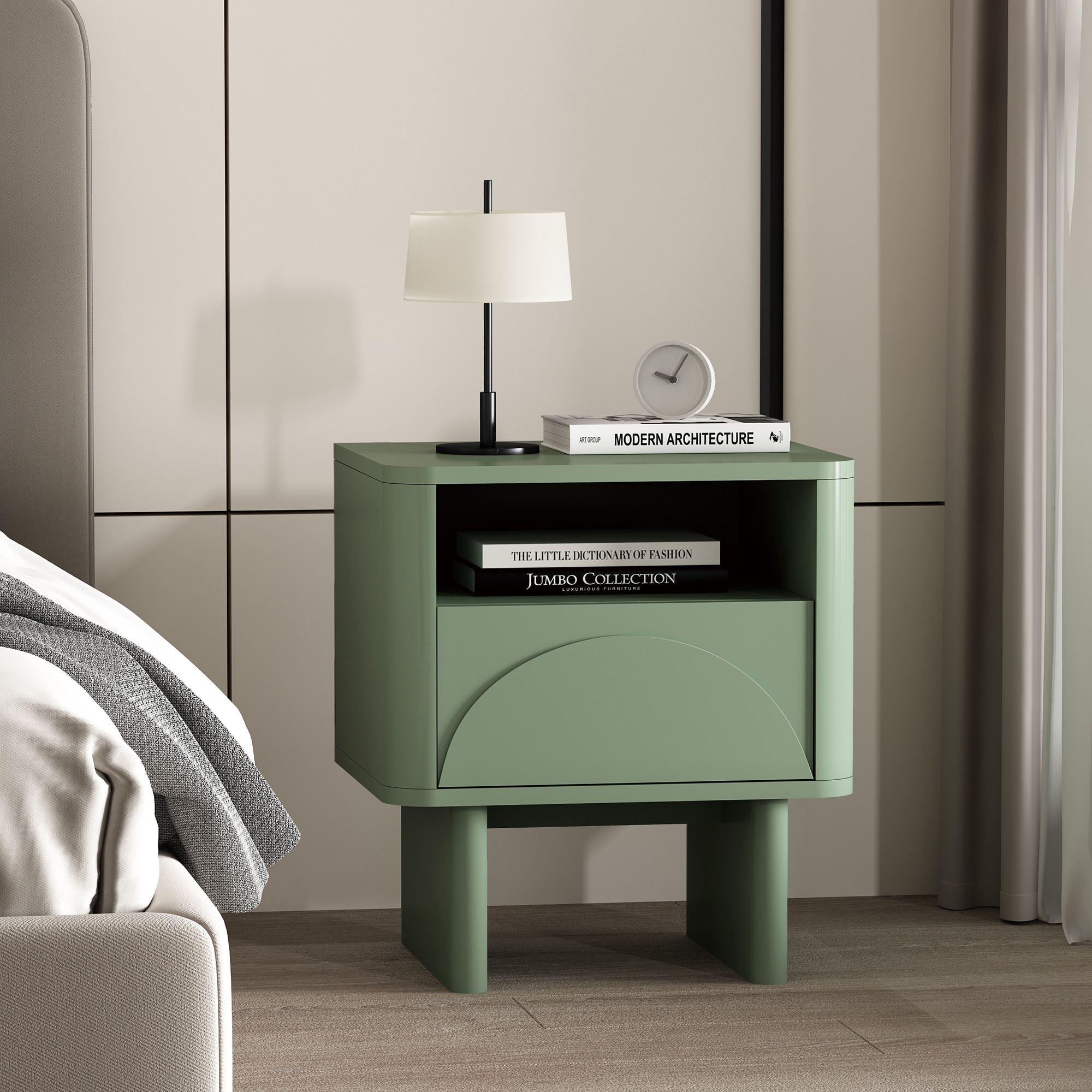 Manhattan Comfort NS005-GR Sage Green Nightstand