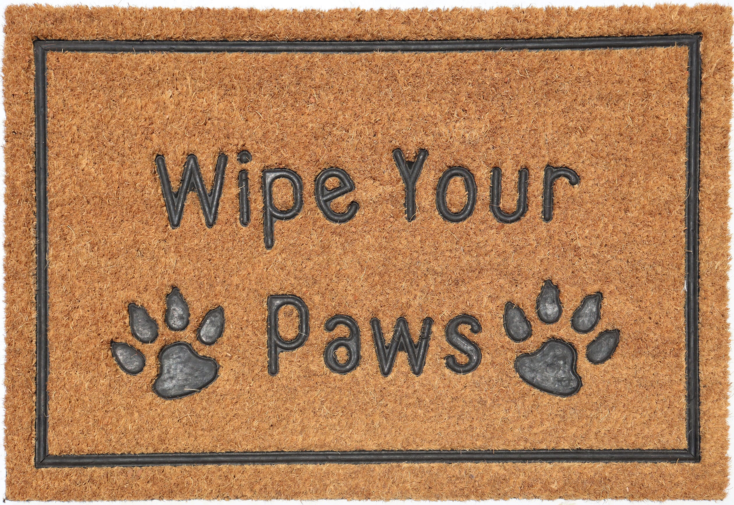 Imports Decor 597PVC 1-1/2-ft x 2-1/2-ft Brown, Black Coir/Vinyl Rectangular Outdoor Animals Door mat