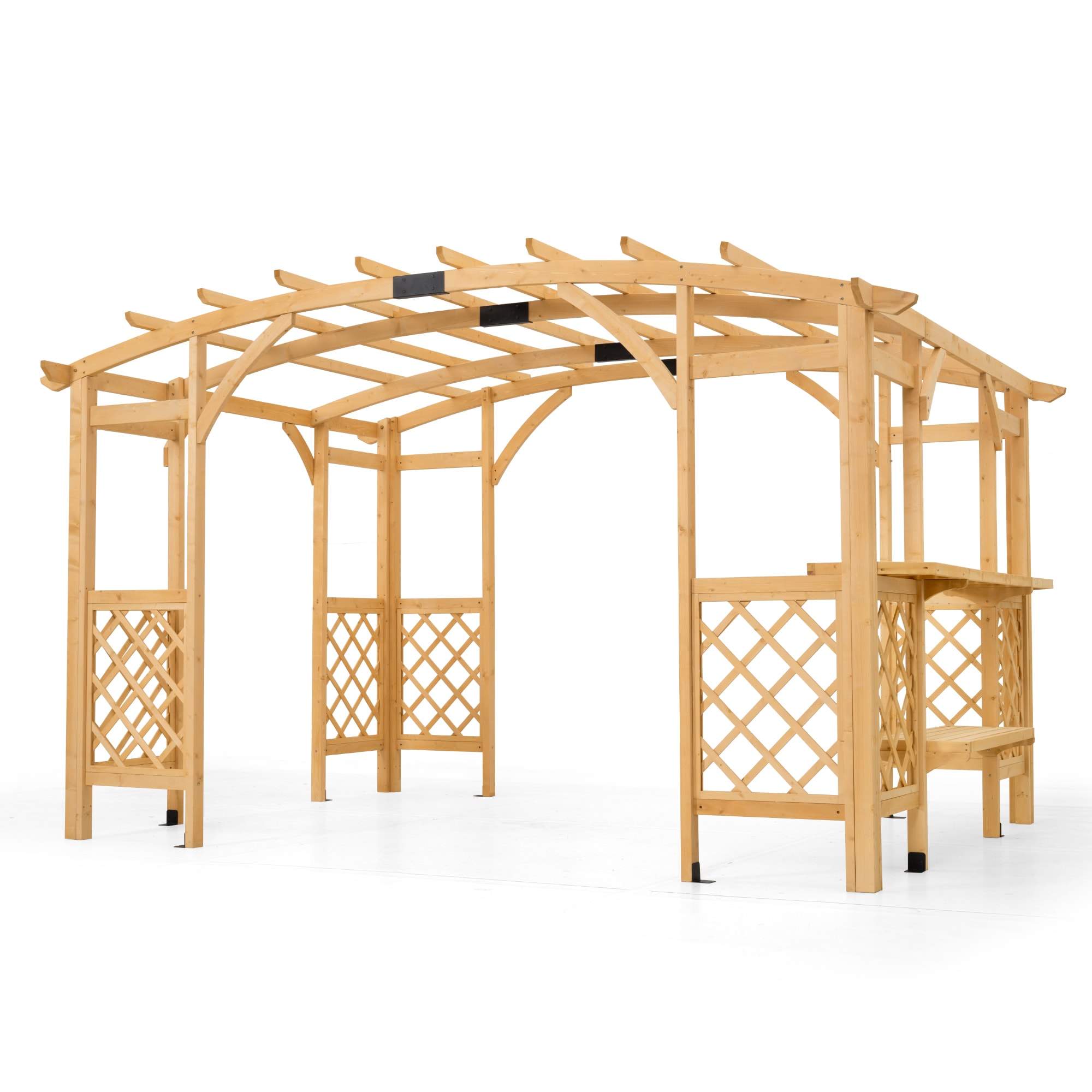  ZPPLMTB-1014-Z-WL3 EGEIROS LIFE 10-ft W x 14-ft L x 8-ft 2-in H Natural wood grain Wood Freestanding Pergola