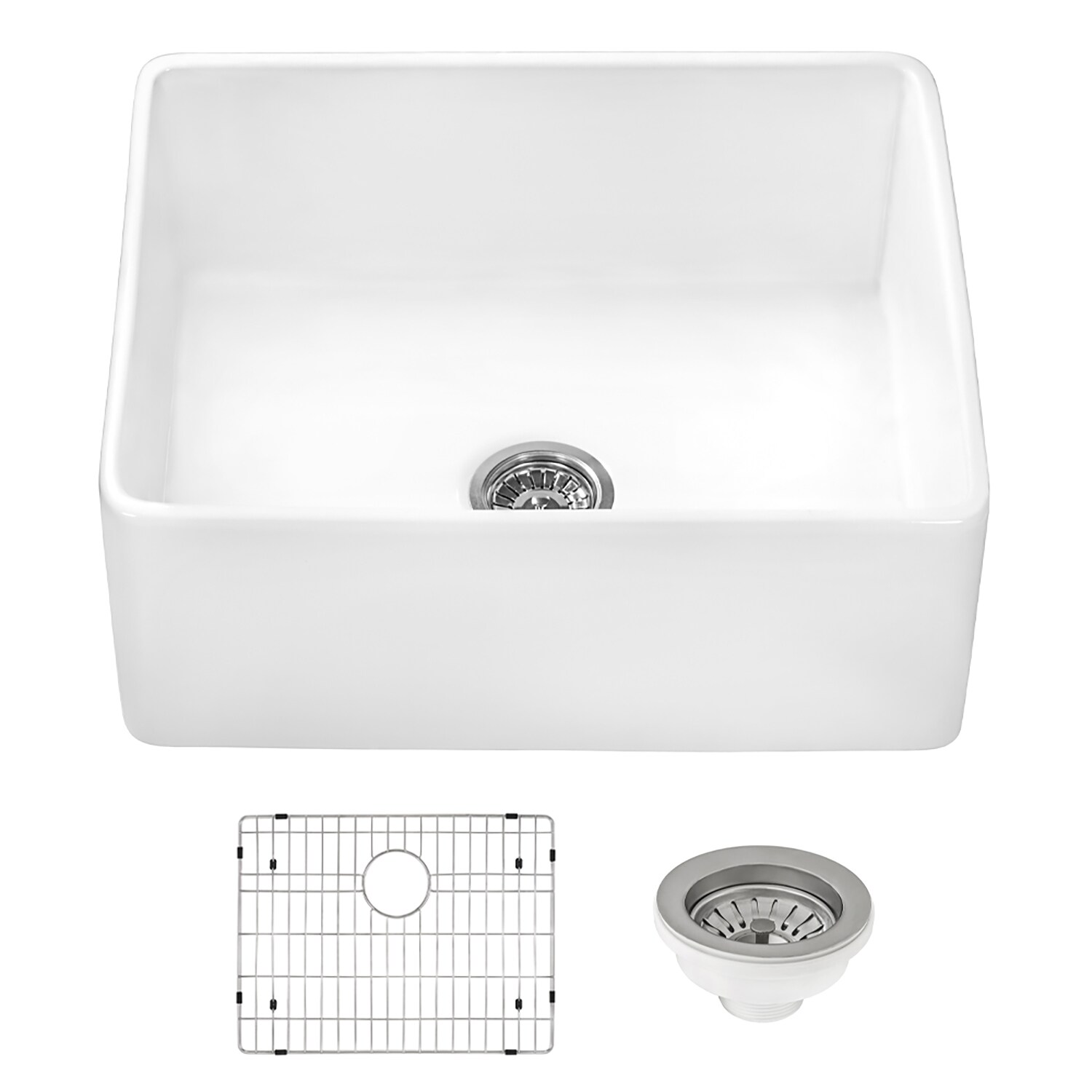 Ruvati 27-inch White Fireclay Farmhouse Kitchen Sink