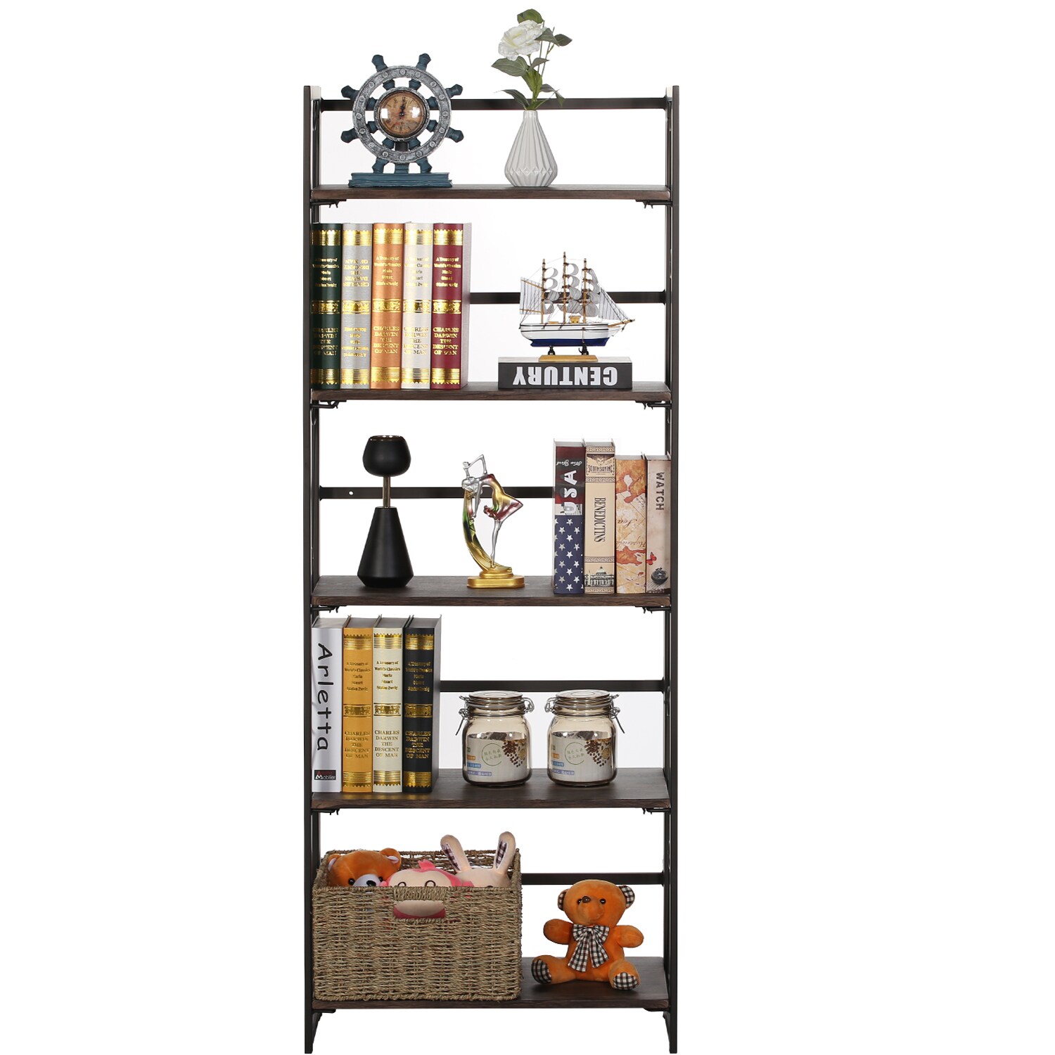 Vecelo LOE-XJM-B01-BRN bookcases - View #9