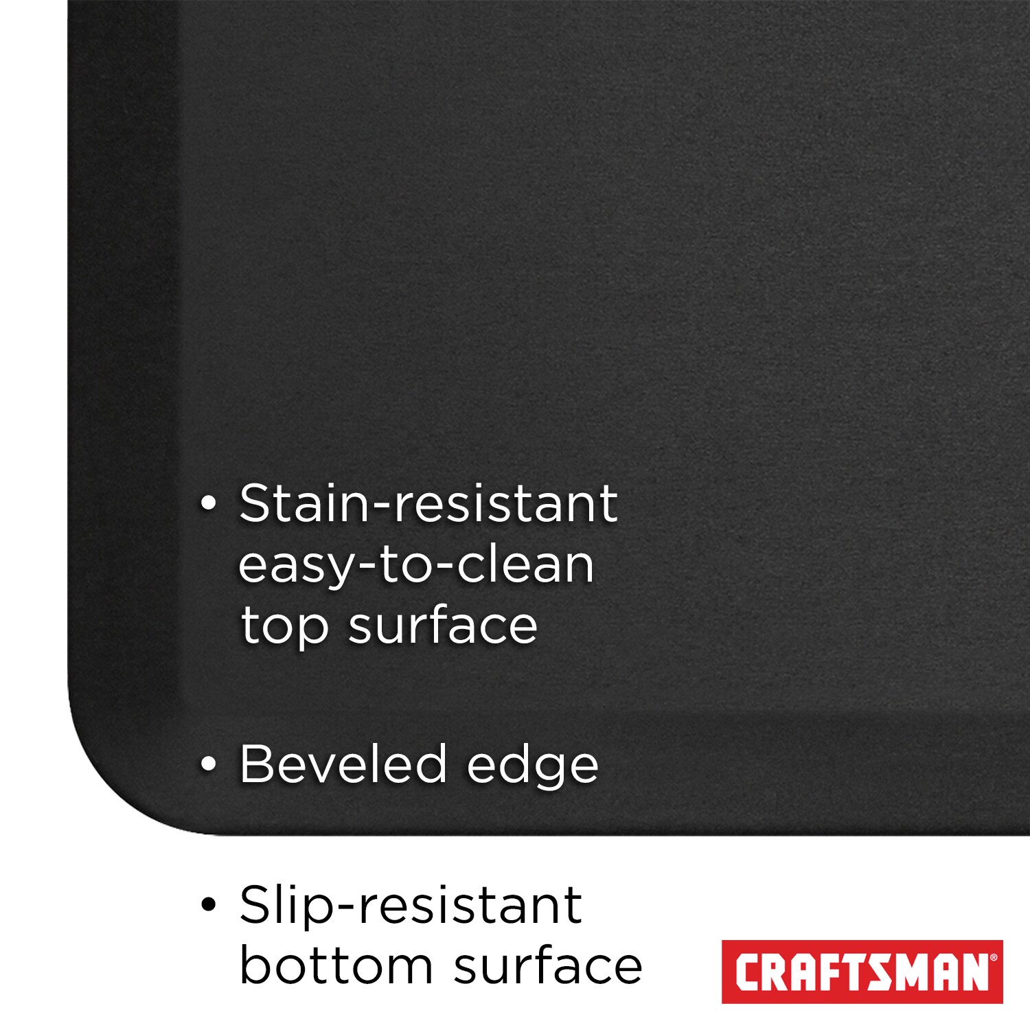 CRAFTSMAN 2-ft x 6-ft Black Rectangular Indoor Anti-fatigue Mat in