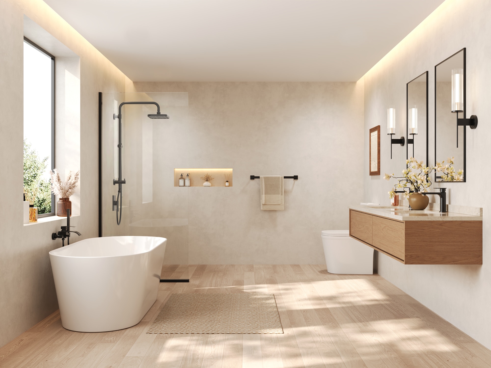 YAWWALK Y13W29R-MB Showerhead-Bar-Panels - View #3