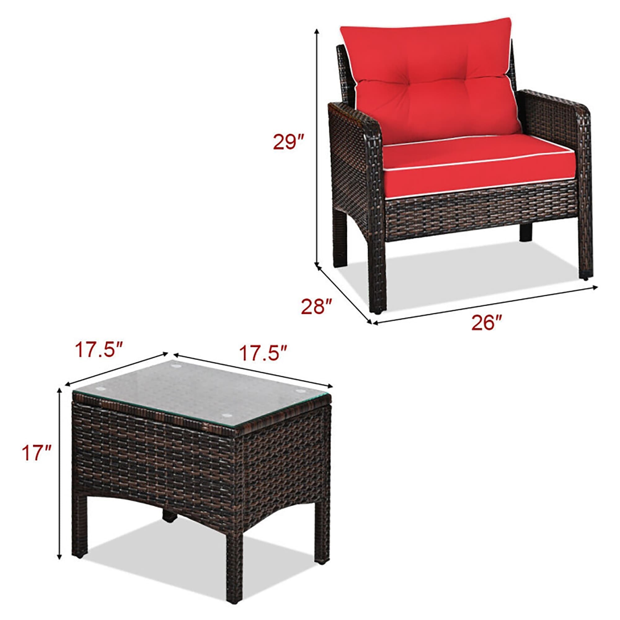 CASAINC CEW-HZ012RDDB05 Patio-Conversation-Sets - View #5