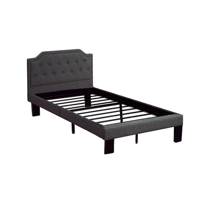 Poundex Ash Black Twin Platform Bed In, Twin Mattress For Platform Bed