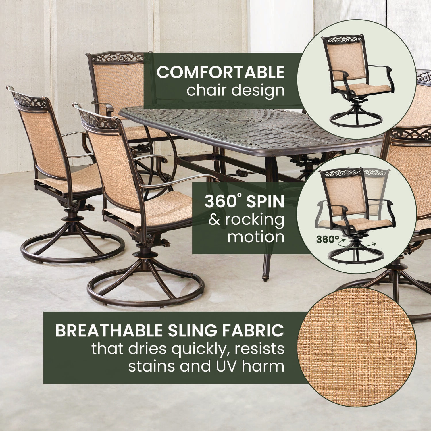 Hanover FNTDN7PCSWC Patio-Dining-Sets - View #5