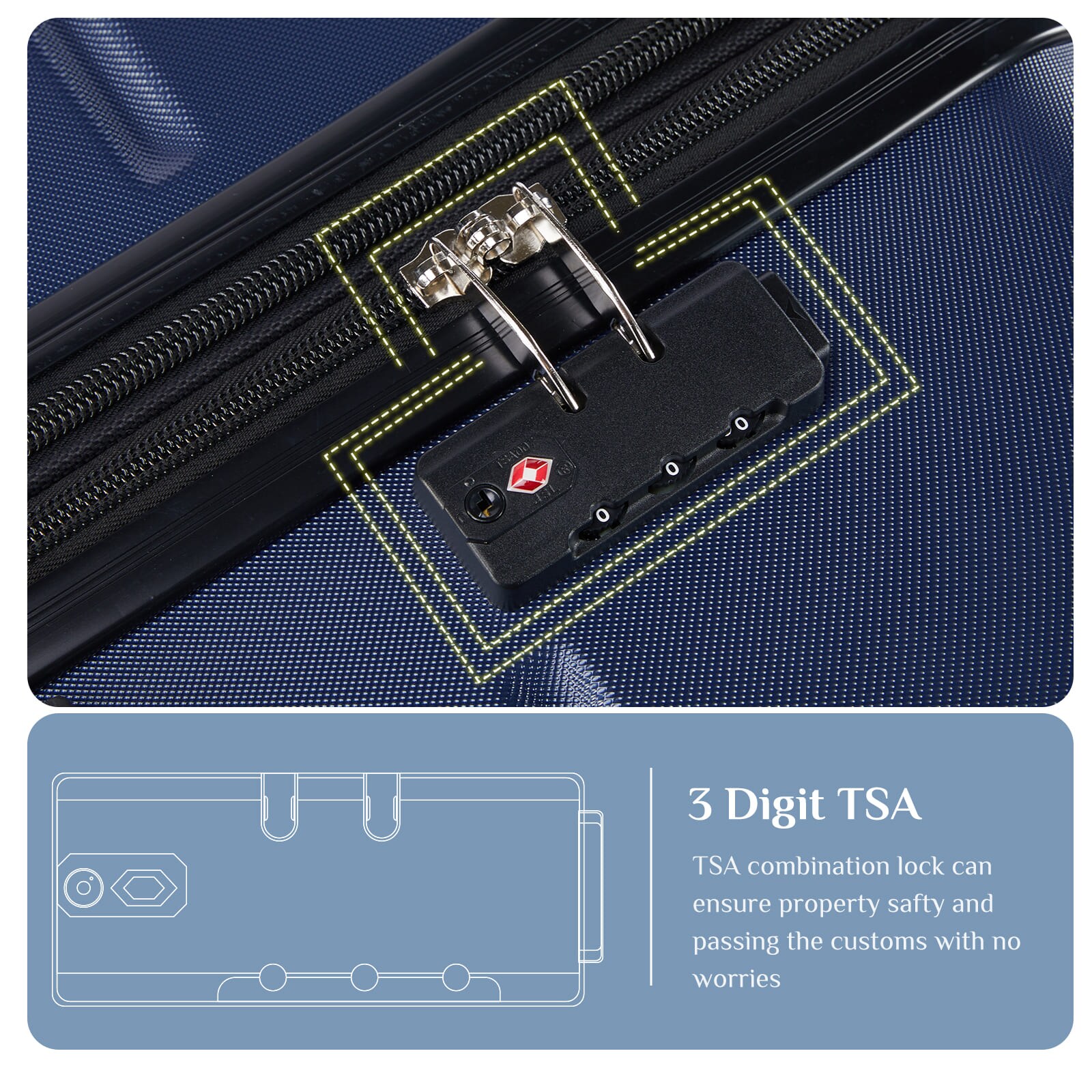 Sweetcrispy L-XLX-28IN-BU Luggage-And-Luggage-Sets - View #7