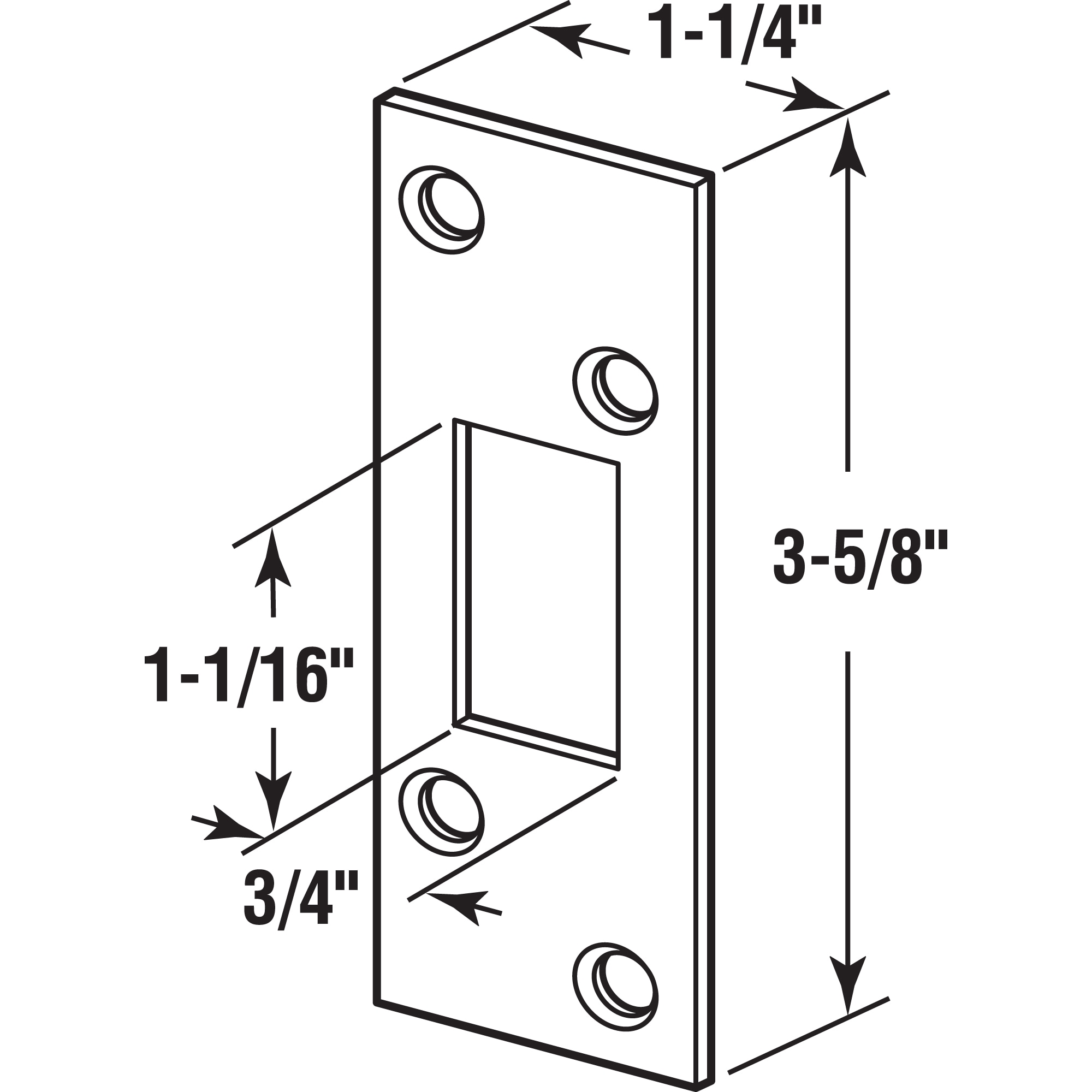Gatehouse U 9989-L Entry-Door-Strike-Plates - View #6