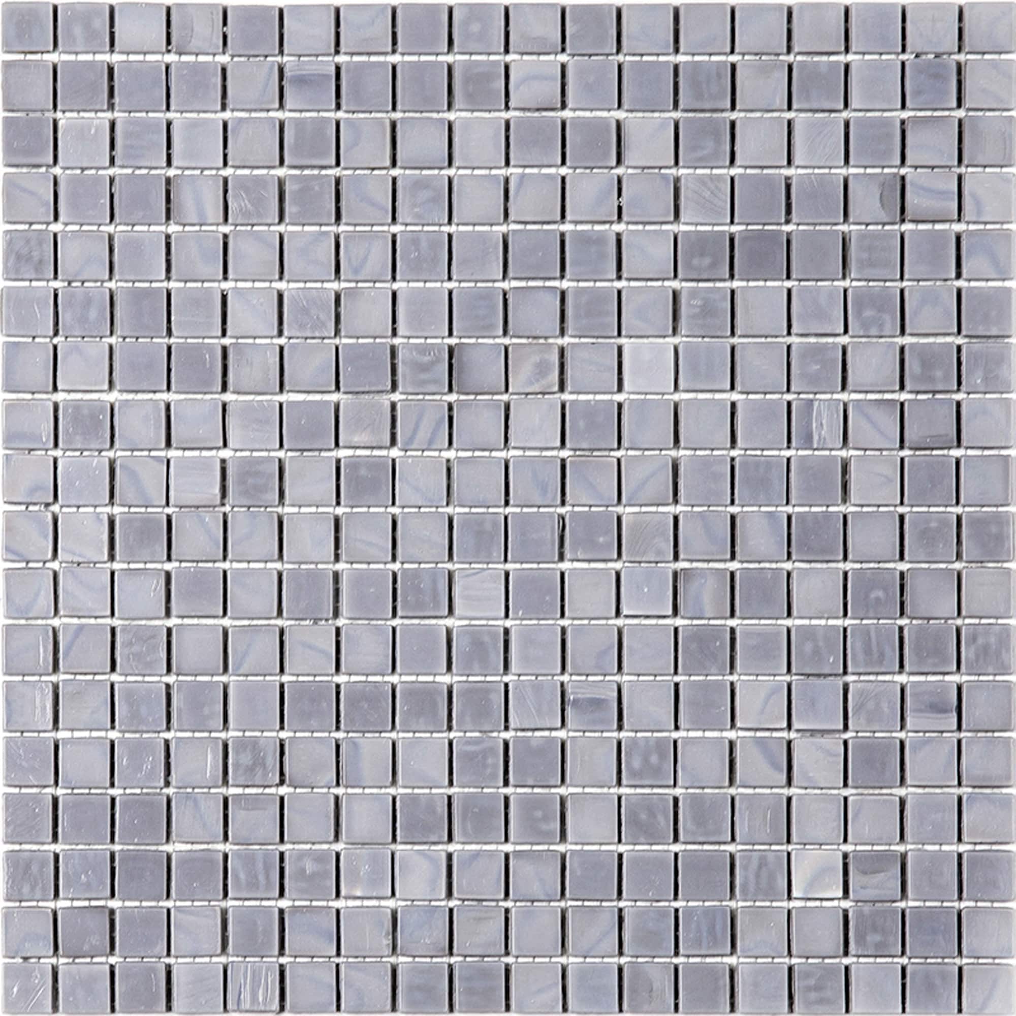 Metal Gray 11.6" x 11.6" Iridescent Glass Mosaic Tile