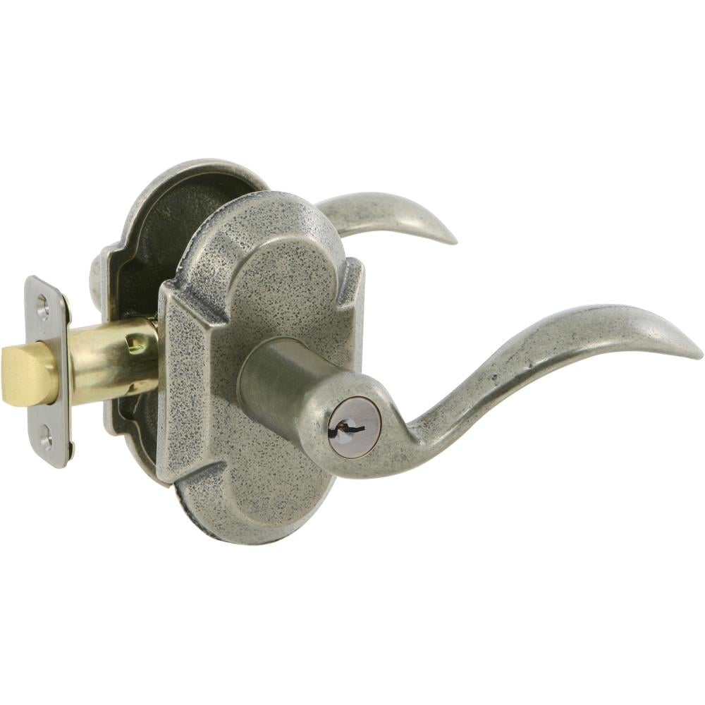 Delaney Hardware 691608CL Sandcast Sandcast Aged pewter Left-Handed Exterior Keyed Entry Door Handle