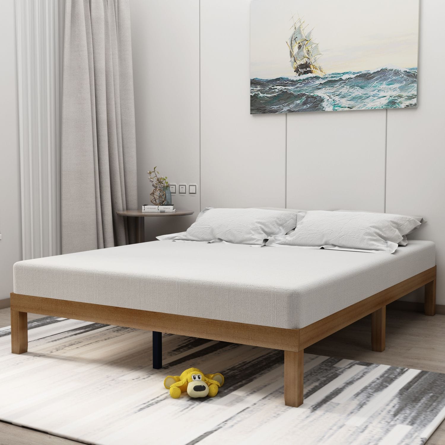 JASMODER W132453480 Natural Queen Composite Platform Bed