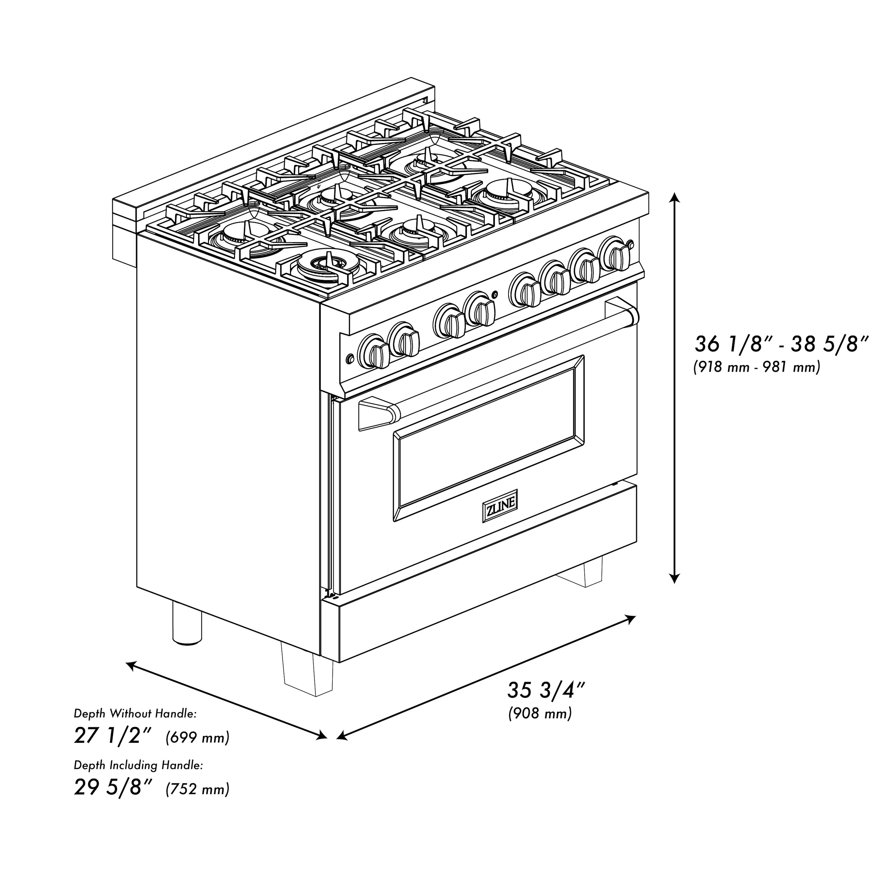 ZLINE KITCHEN & BATH RAZ-36-G Dual-Fuel-Ranges - View #18