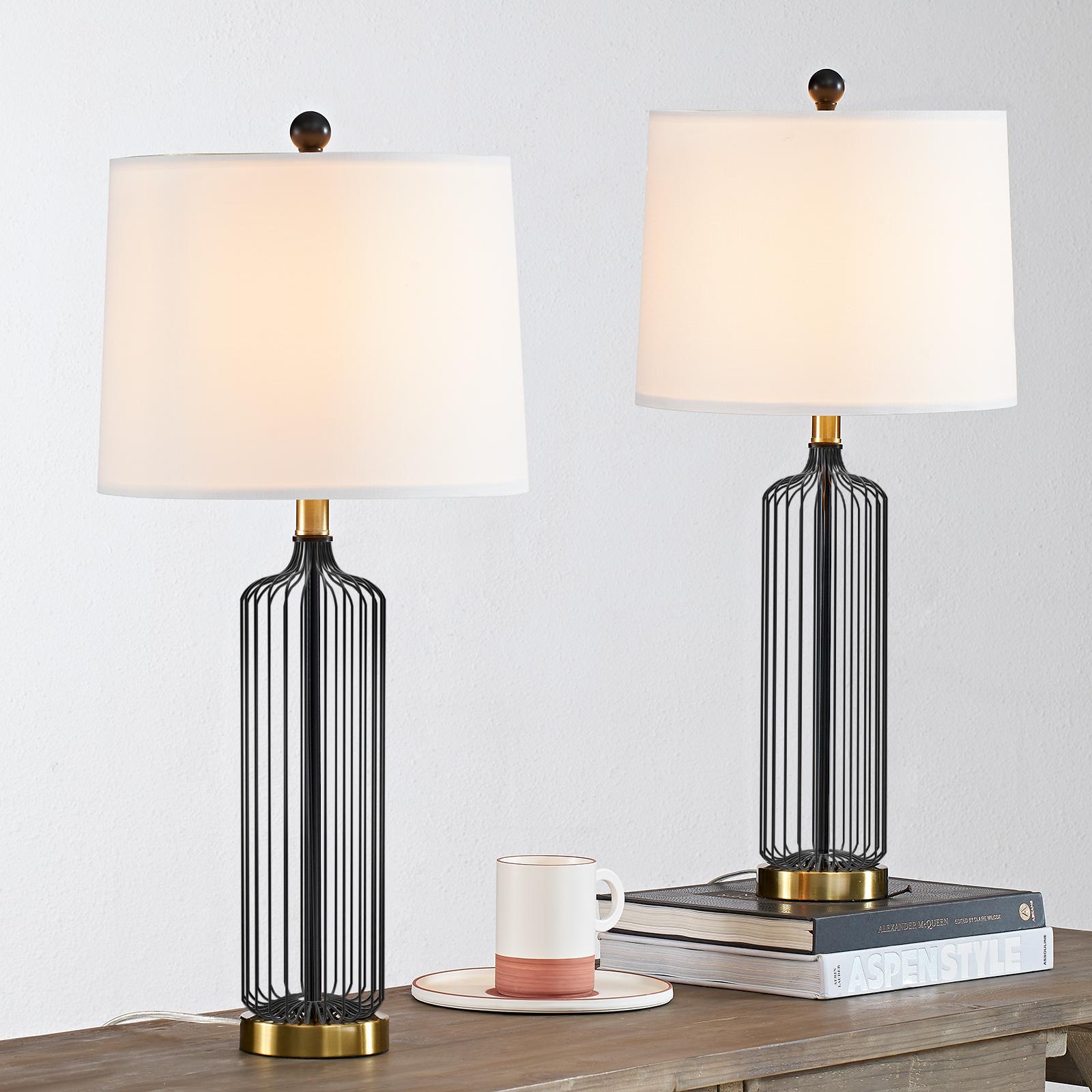 Maxax Letchworth 28.57" Tall Metal Table Lamp Set - MCM Vintage Modern Funky Accent Table Lamps for Bedroom Bedside/Nightstand, Living Room & Desk