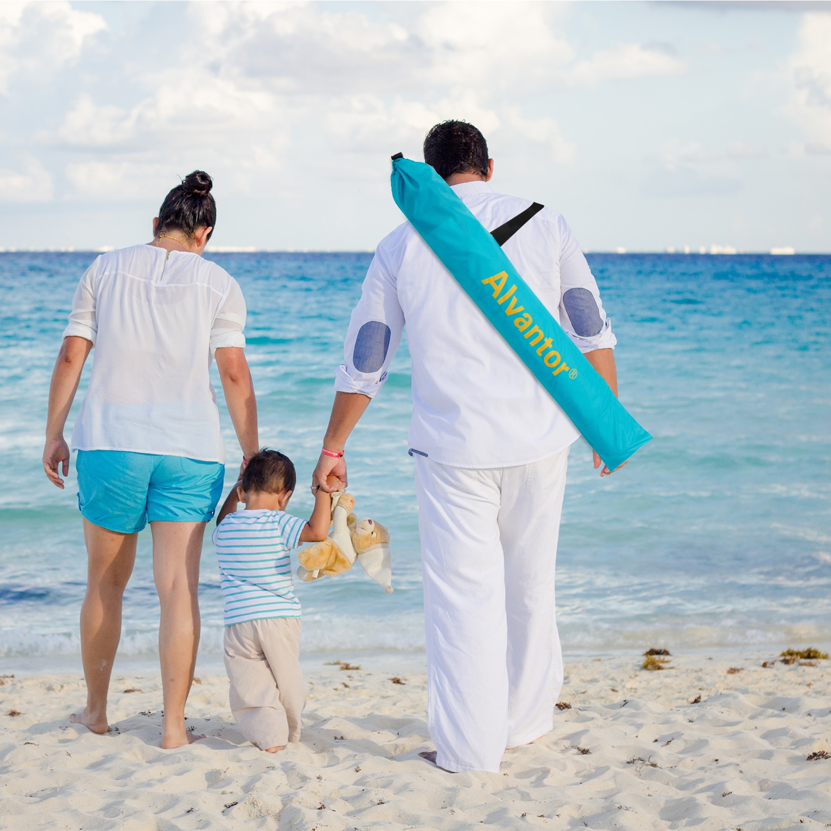 Blue Pop-Up Beach Tent with Carry Bag and UV Protection