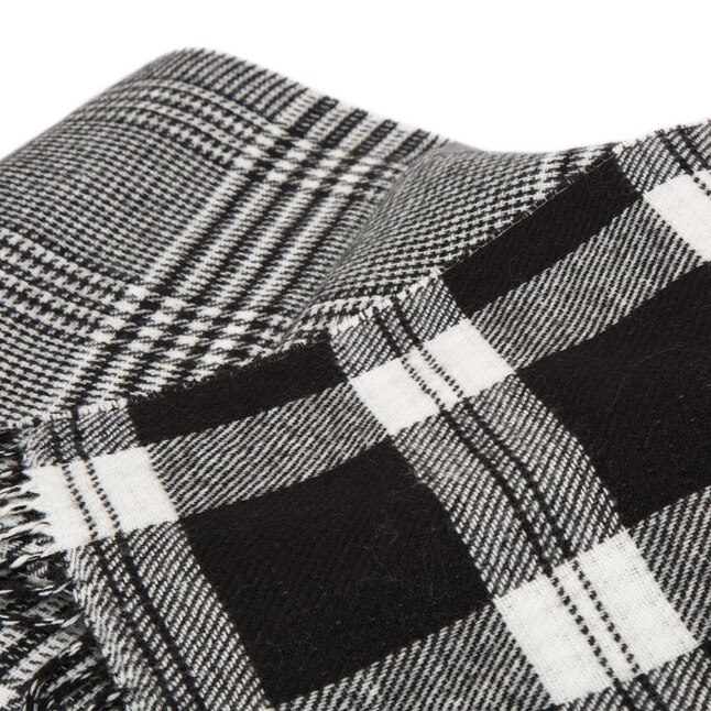 Glitzhome Cozy and Soft Acrylic Reversible Black/White Plaid Woven ...