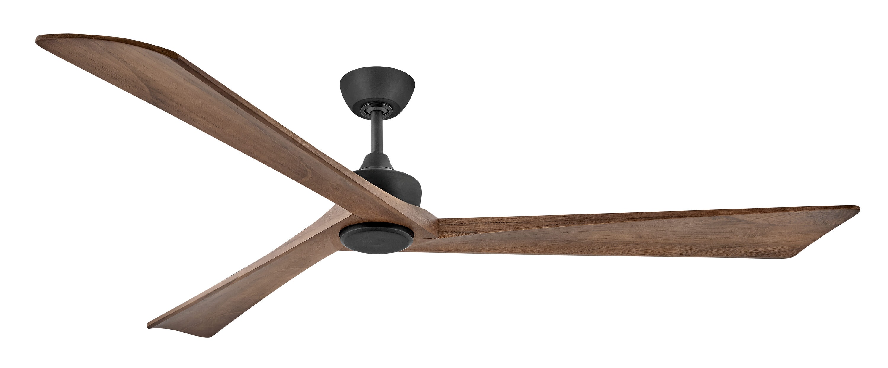 Hinkley Sculpt 80-in Matte Black with Walnut Blades Integrated LED Indoor Smart Propeller Ceiling Fan with Light and Remote (3-Blade) 903680FMB-LDD Sansujyuku sansujyuku.com