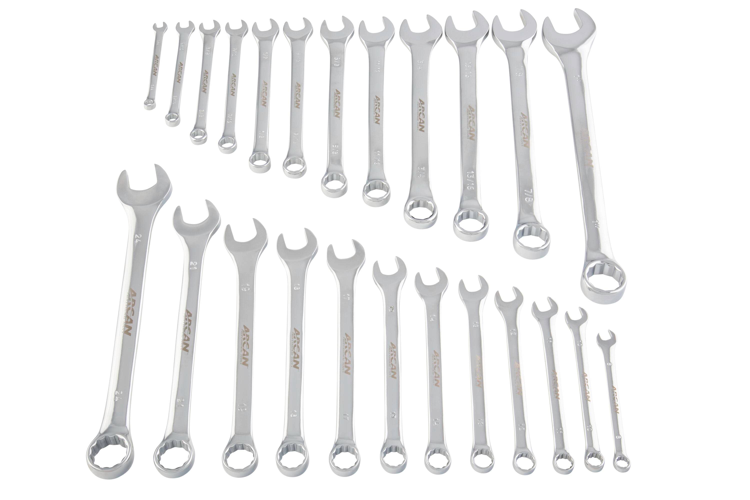 Arcan 24-Piece Set (Sae) and Metric Standard Combination Wrench ...