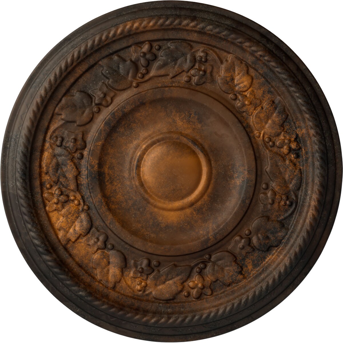 Ekena Millwork CM16TYRUS Tyrone 16.125-in W x 16.125-in L Painted Rust Polyurethane Whole Ceiling Medallion