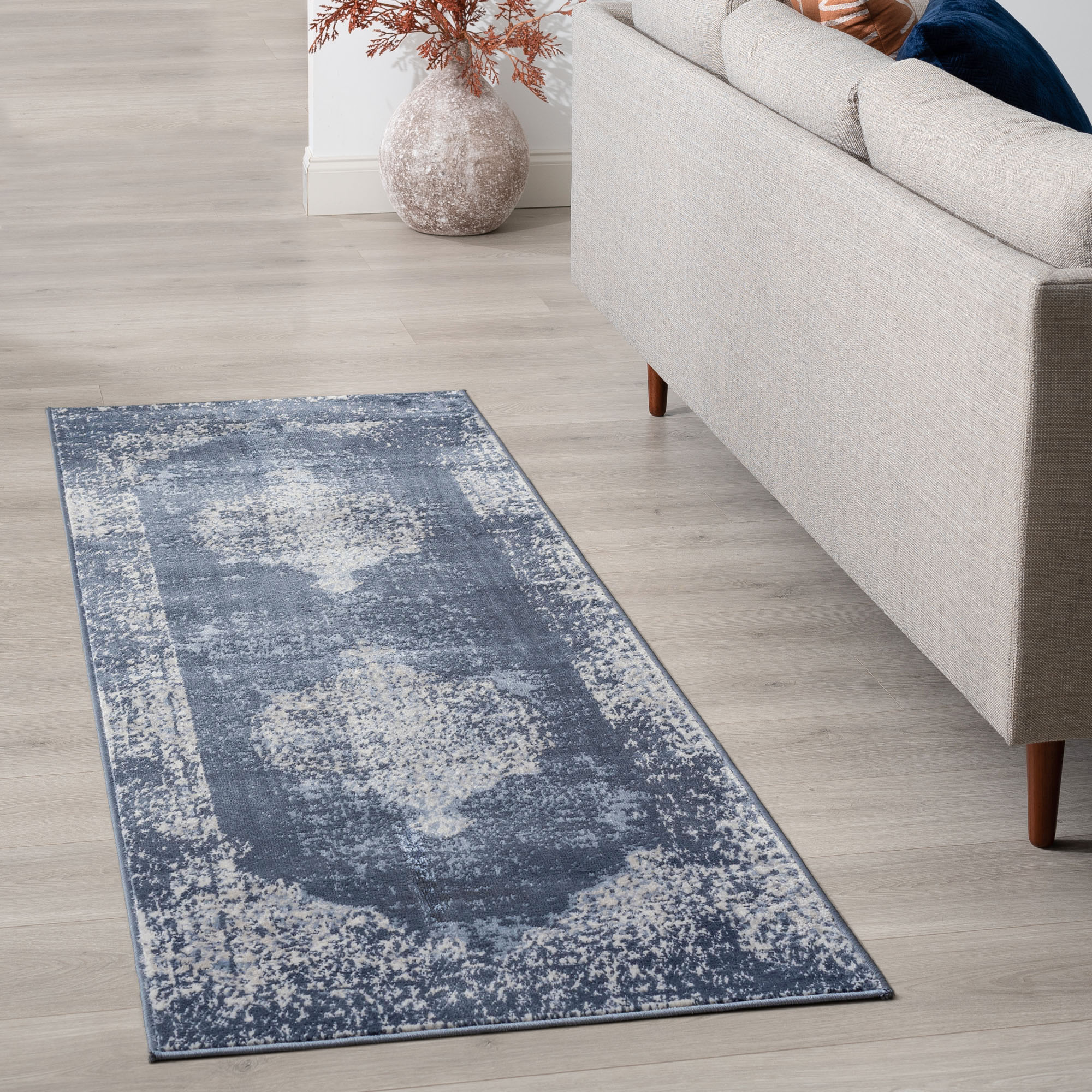 Tayse NEX1101 2X8 Nexus 2 x 8 (ft) Loomed Polypropylene Blue Rectangular Indoor Runner rug