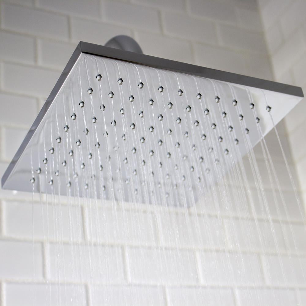 Kubos Square Polished Chrome Ceiling and Wall Mounted Rain Shower Head