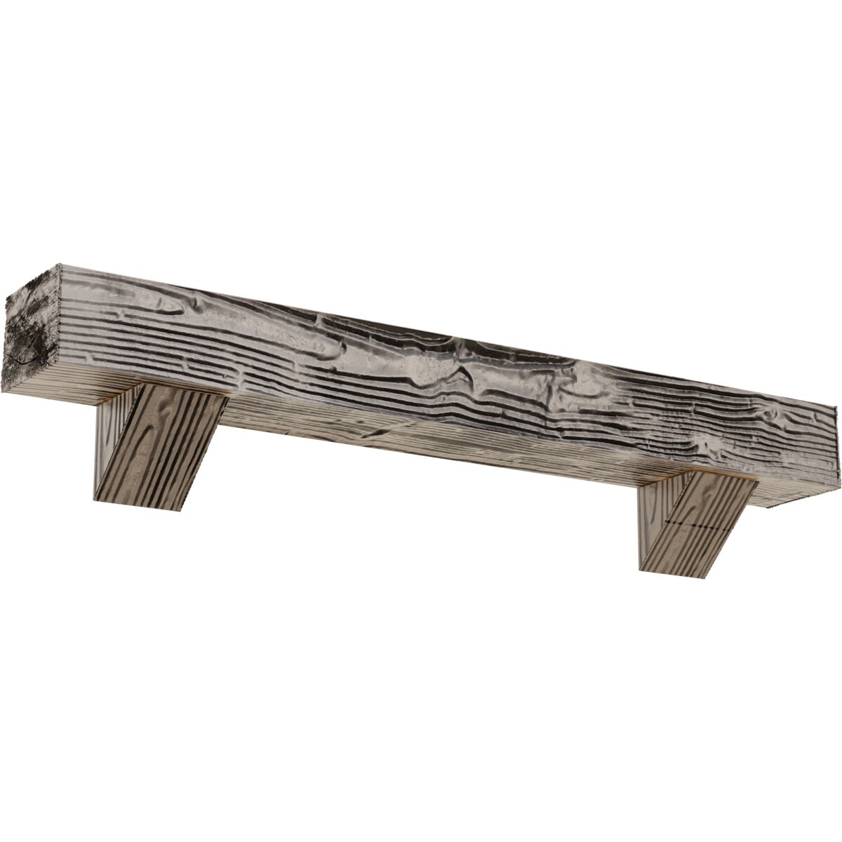 Ekena Millwork MANUSD08X10X36BKBP 36-in W x 8-in H x 10-in D Pine (Burnished) Hollow Urethane Rustic Fireplace Mantel