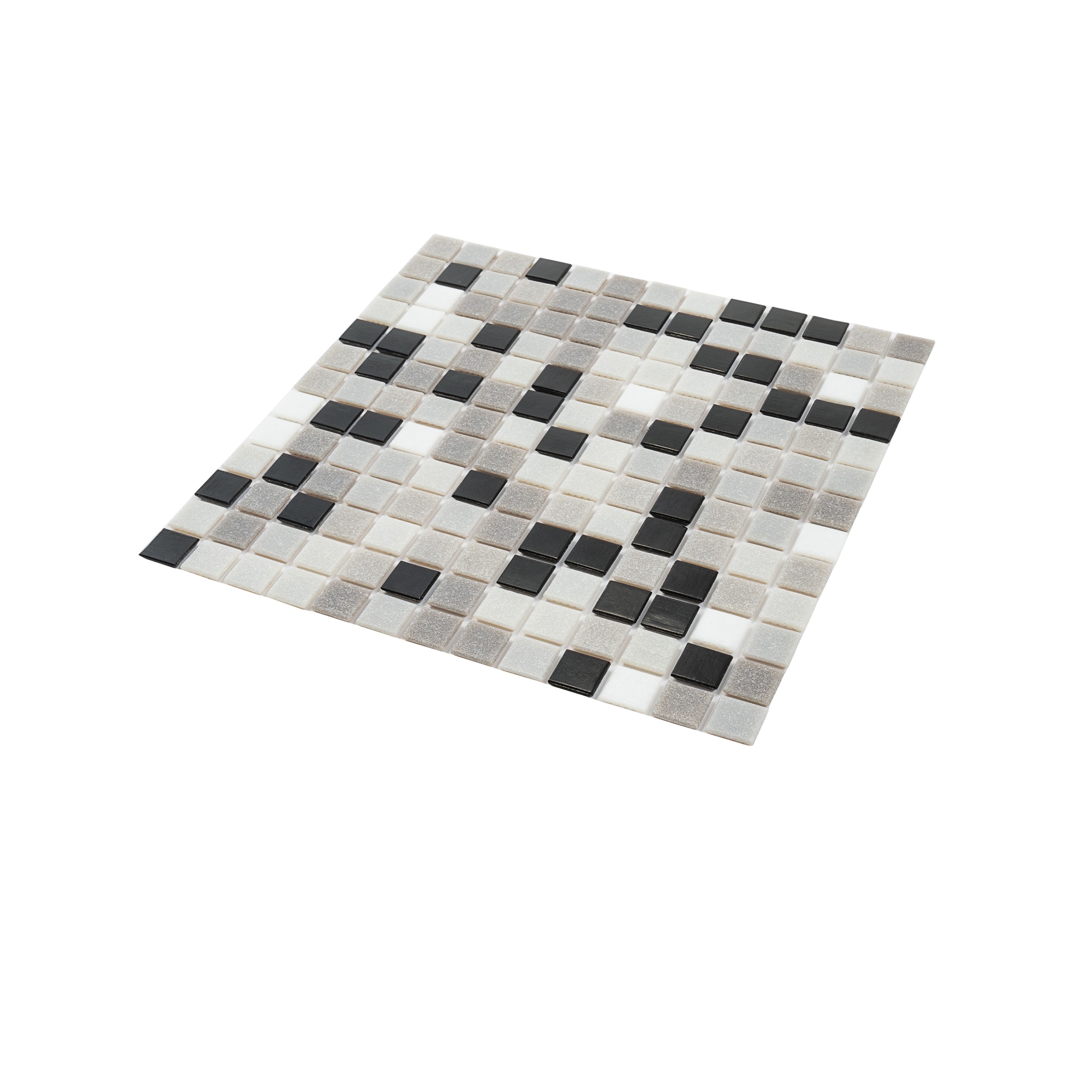 12" x 12" Black and Gray Glass Mosaic Tile