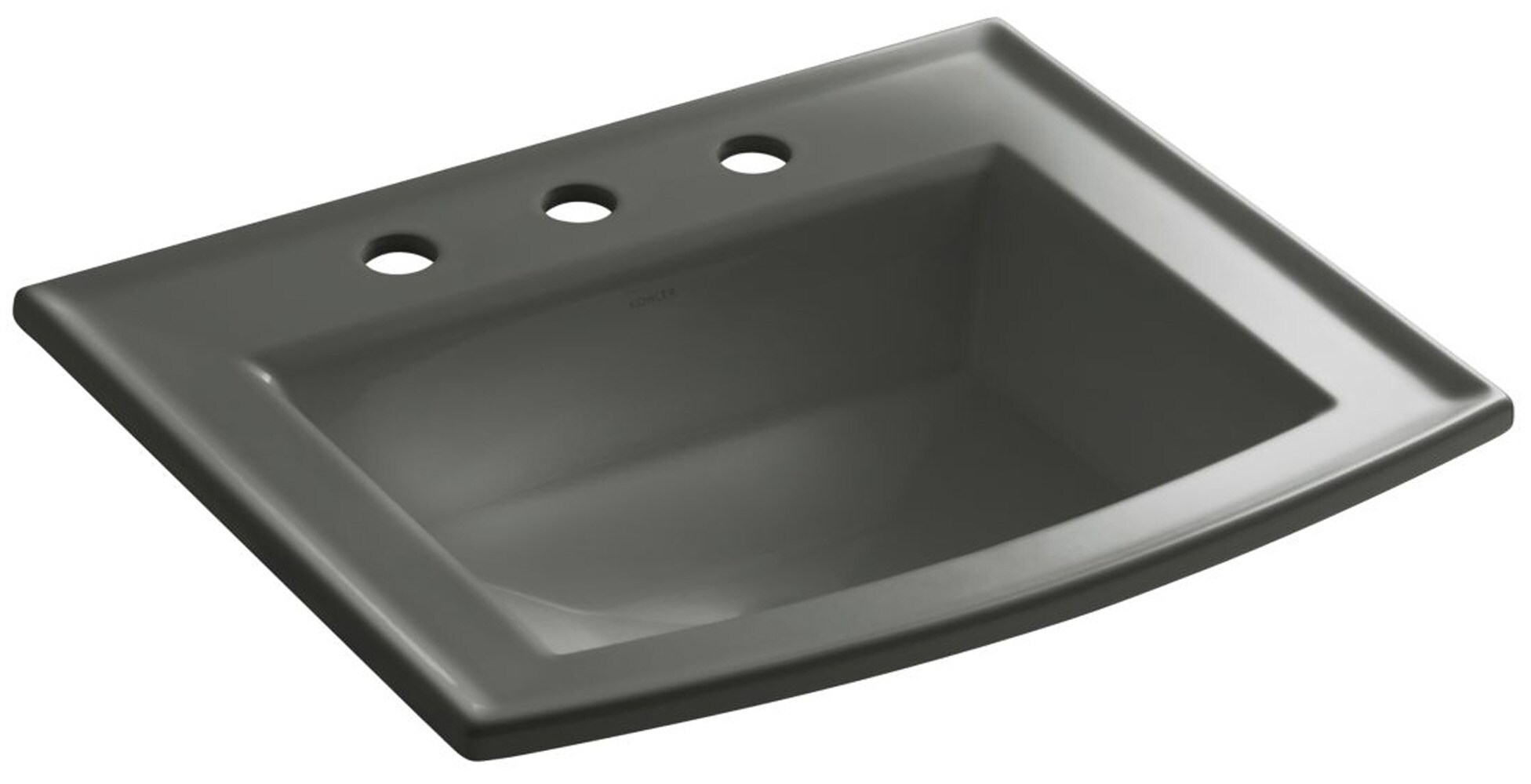 KOHLER 2356-8-58 Archer Vitreous china Drop-in Rectangular Traditional Thunder Grey Bathroom Sink ( 22.625-Inches x 15.3125-Inches )