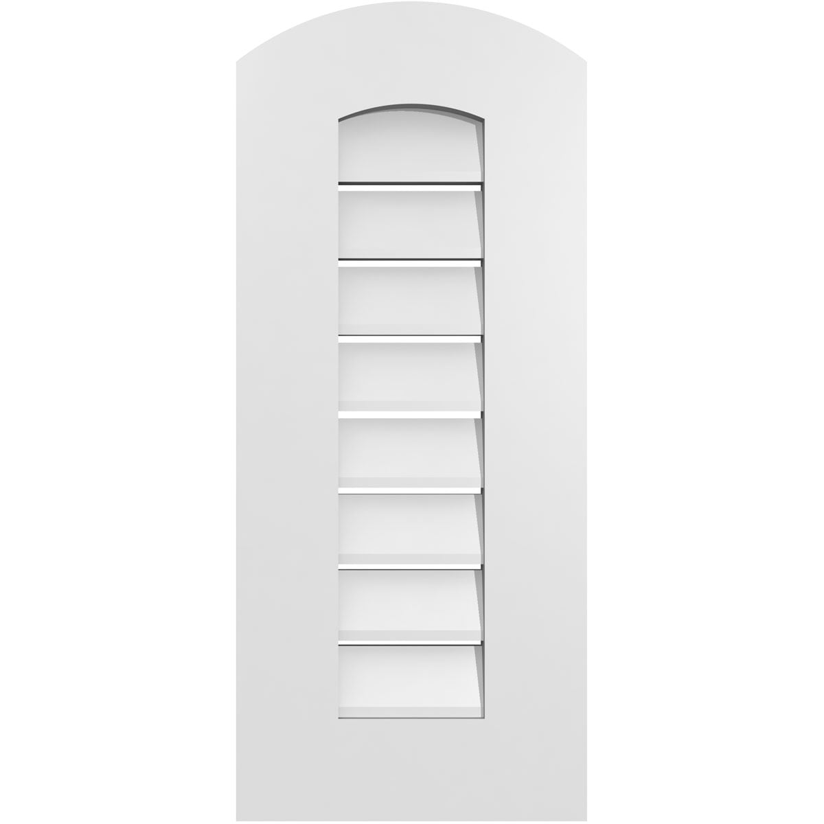 Ekena Millwork GVPAR12X2801SF 12-Inches x 28-Inches Off-white Round top PVC Gable Louver Vent