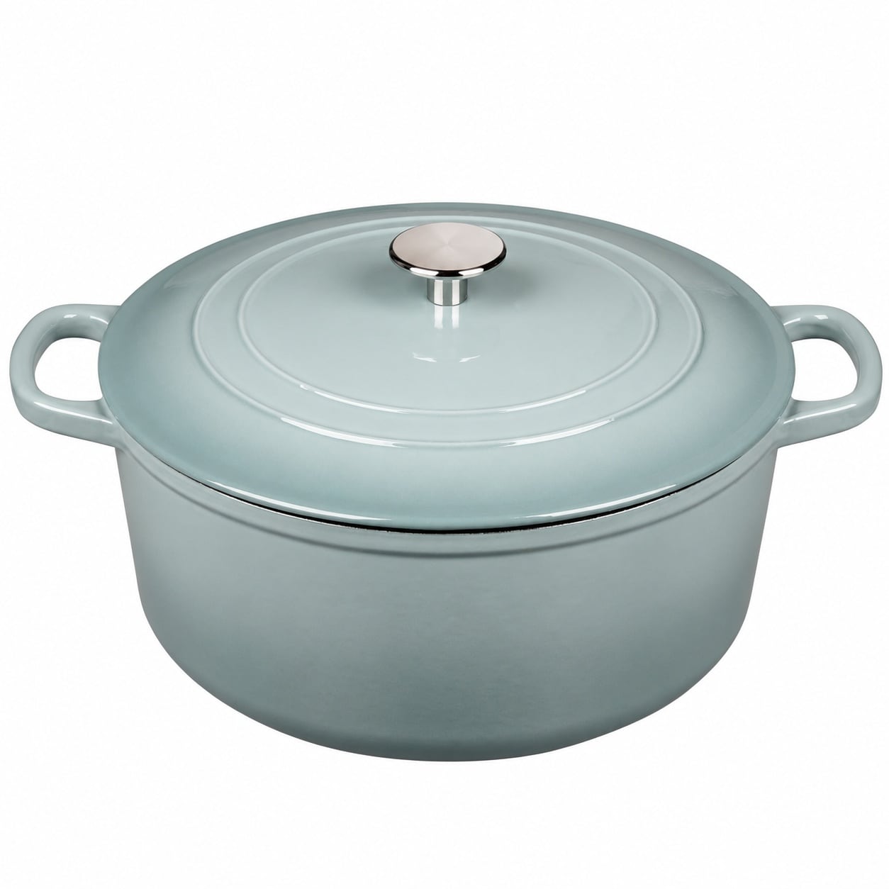 Aoibox  5 5 qt Round Seasalt Enameled Cast Iron Dutch Oven with Self Sealing Lid Even Heat Serves 6 7