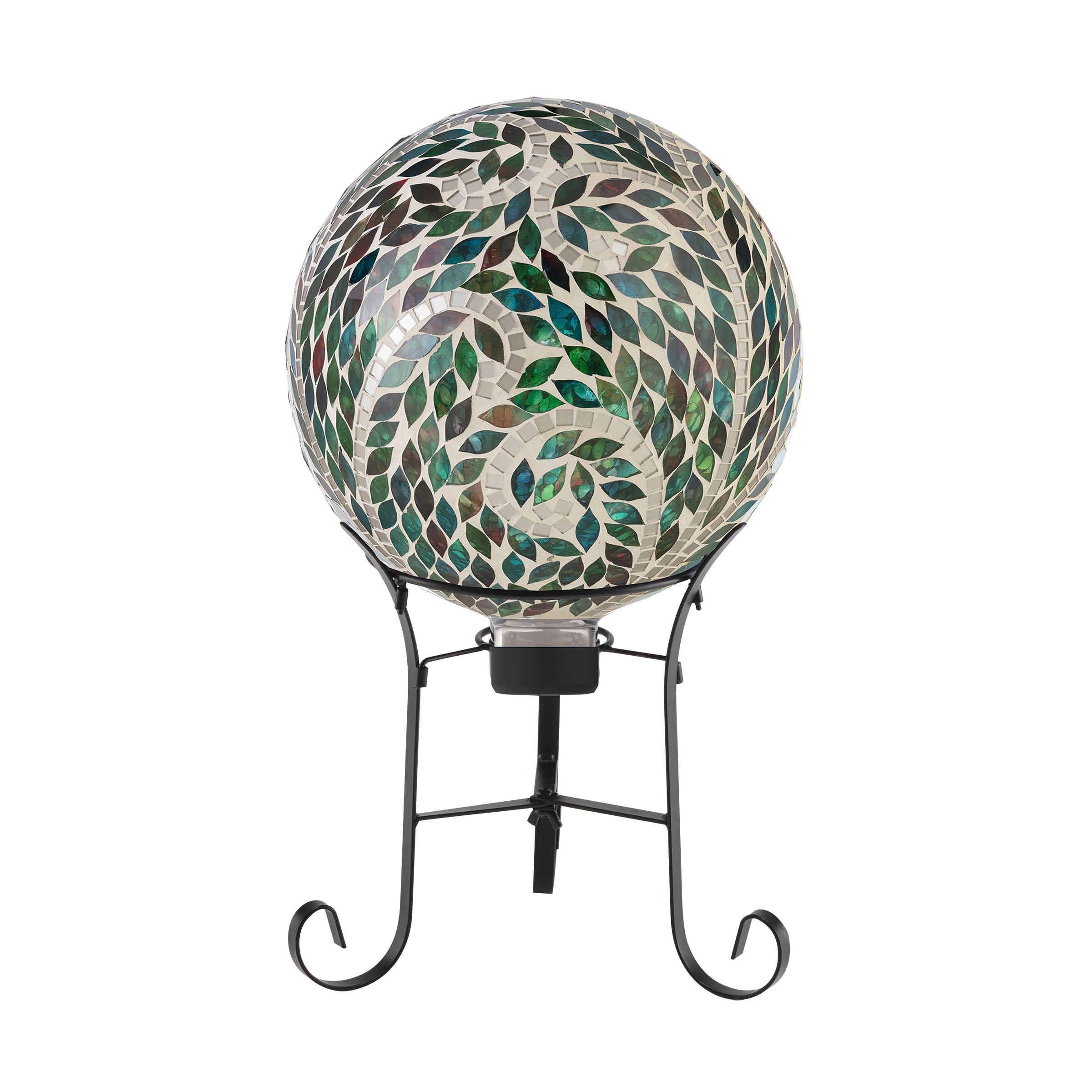 Alpine Corporation HGY287A 8-Inches Diameter Multicolor Blown glass Gazing ball and stand